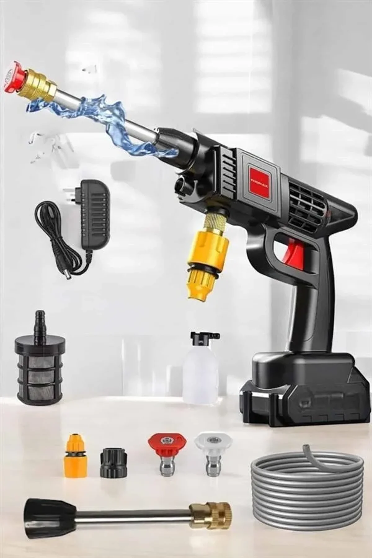 Şarjlı Oto Yıkama Tabancası Su Basınçlı Hazneli Bataryalı - Just Cheap Store Görsel 2
