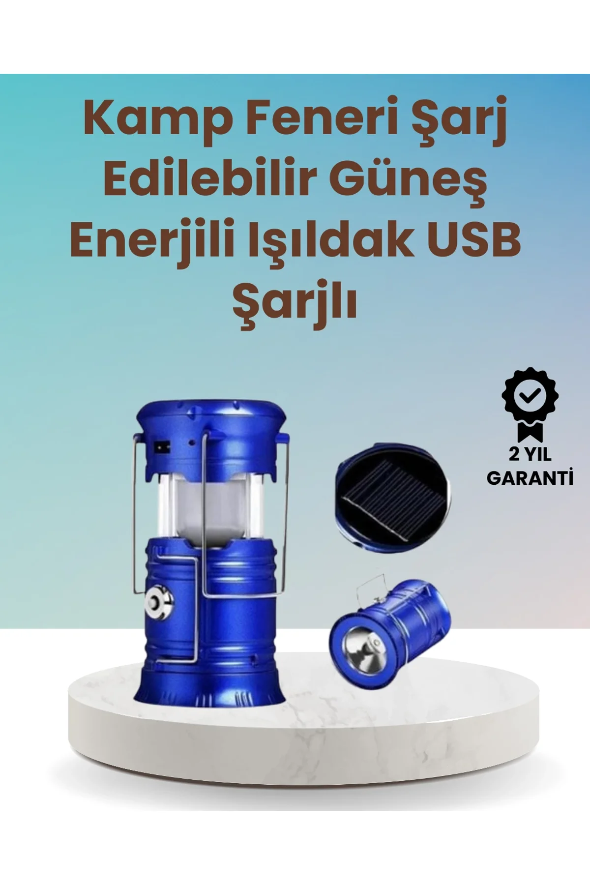 Şarj Edilebilir Güneş Enerjili Kızaklı Kamp Feneri – Usb Çıkışlı, Katlanabilir, Dayanıklı Ve Çok Fon