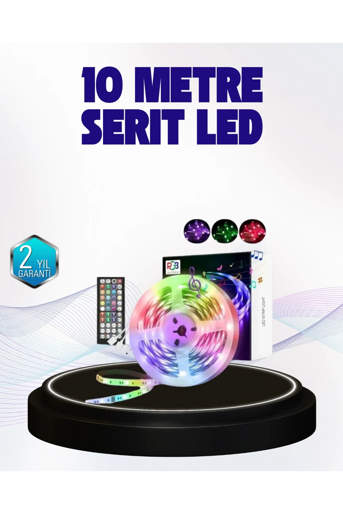 Bluetooth Kontrollü Smart Şerit Led 10m Sese Duyarlı Rgb Aydınlatma