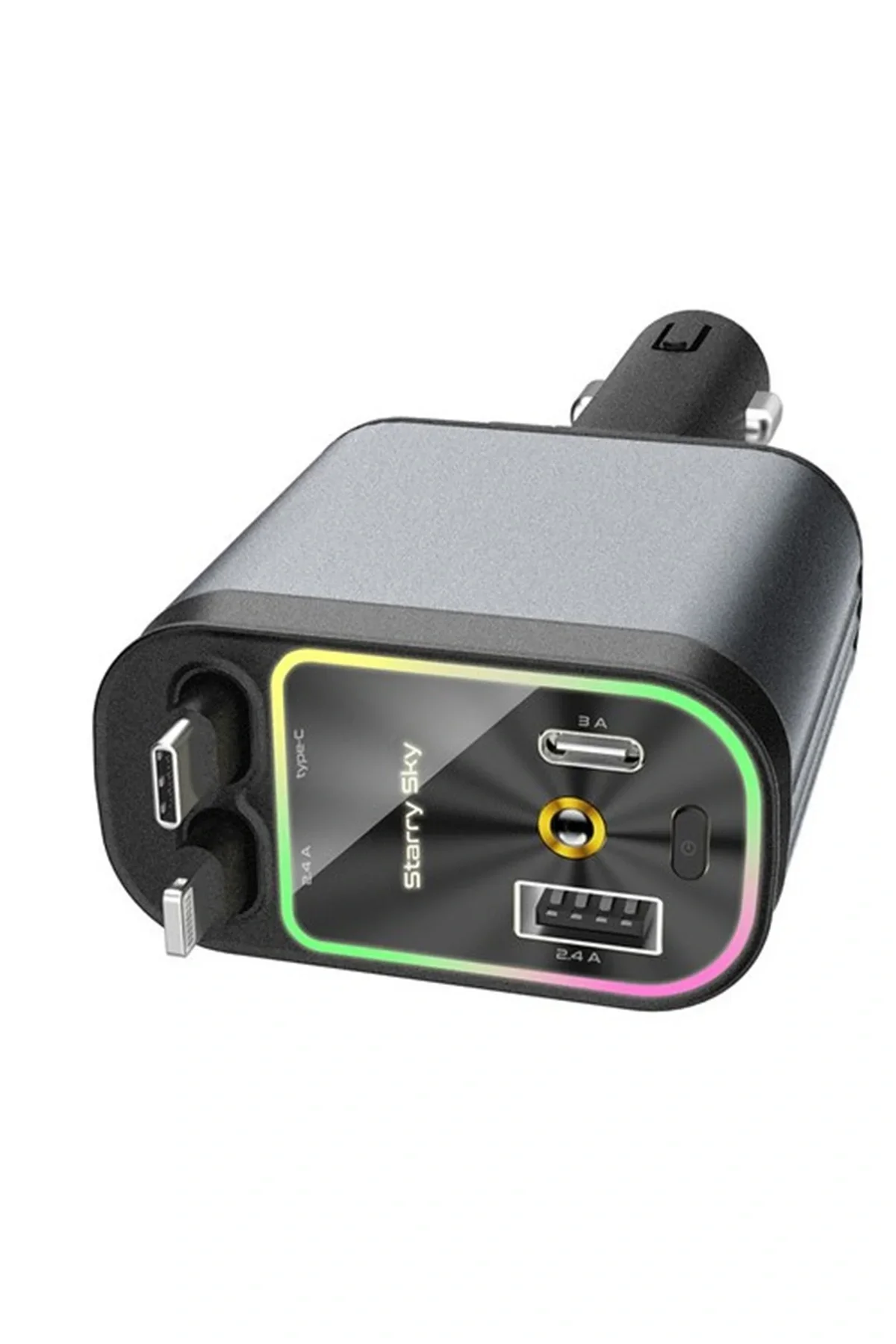 4’ü 1 Arada Çift Usb Bağlantı Çakmaklık, Type-c Hızlı Şarjlı 66w,geri Çekilebilir Araç Telefon Şarj - Just Cheap Store Görsel 3