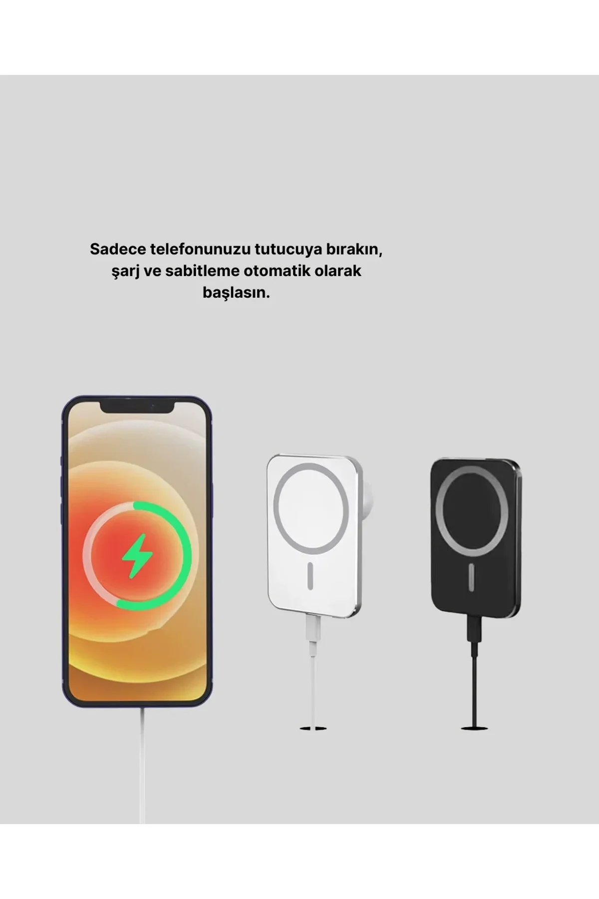 360° Döner Başlıklı Magsafe Araç Telefon Tutucu 15w Güvenli Kablosuz Şarj - Just Cheap Store Görsel 4