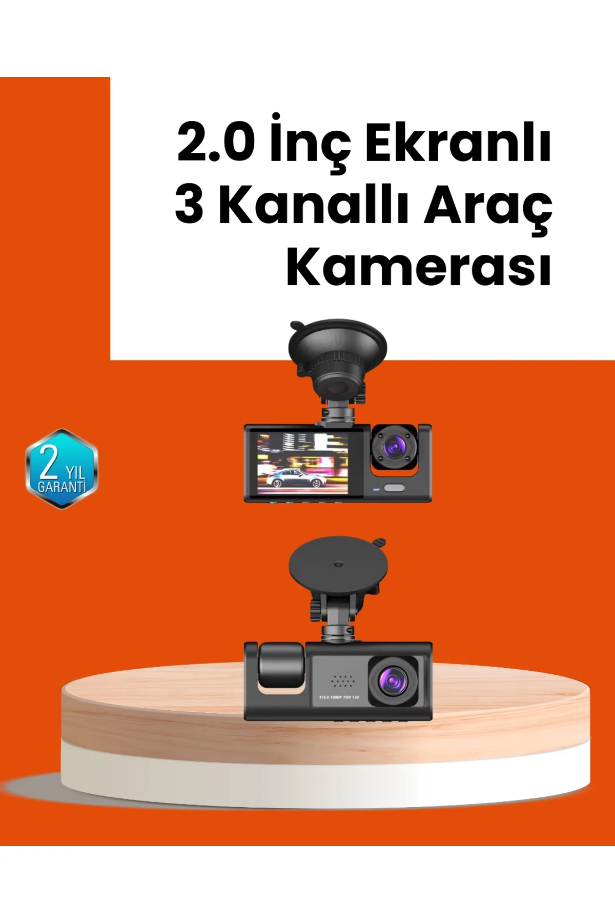 Full Hd Araç Kamerası Çift Yönlü Kayıt Ve Darbe Sensörü