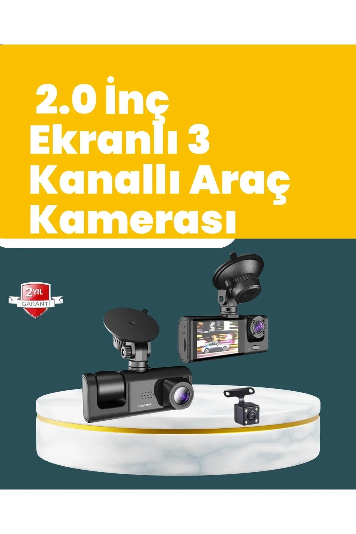 Full Hd Çift Yönlü Araç Kamerası Hareket Algılama Döngüsel Kayıt - Just Cheap Store Görsel 2