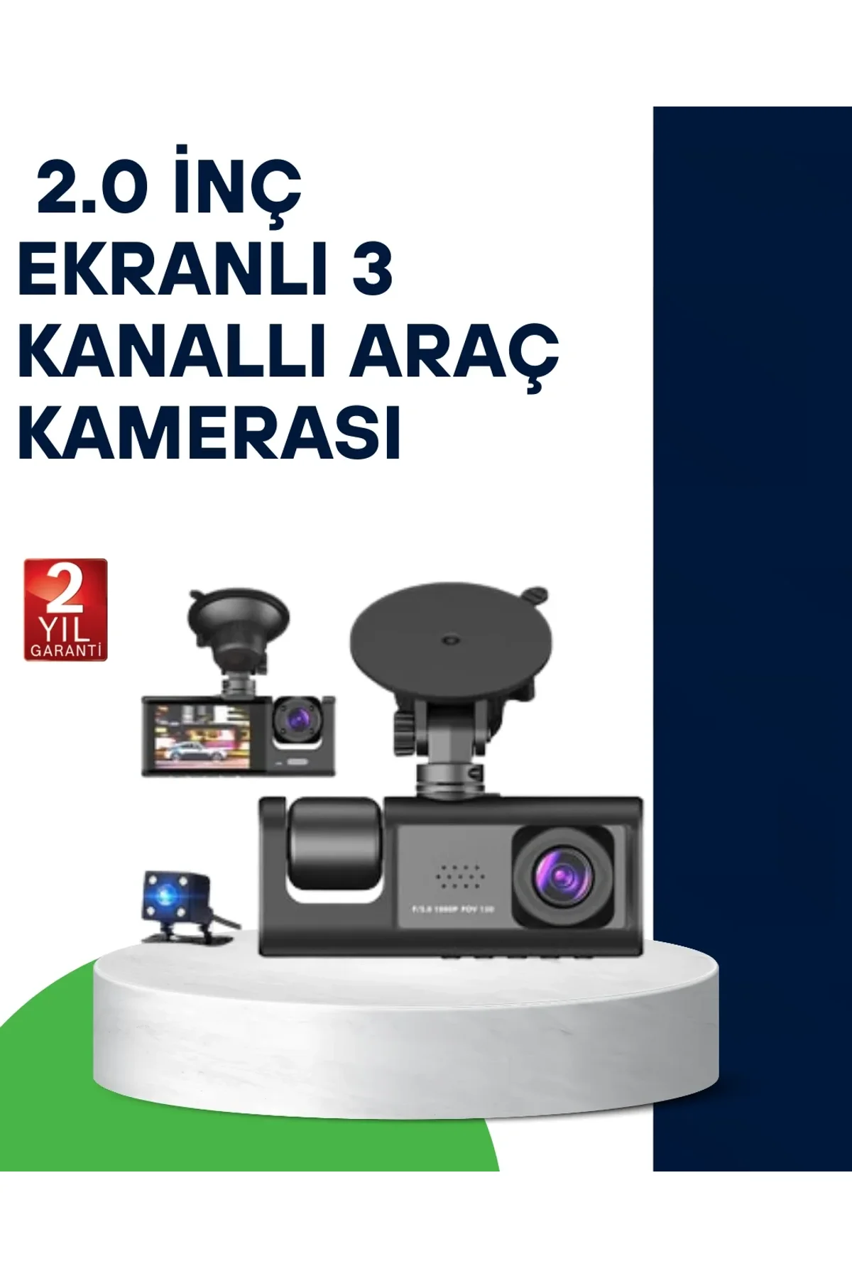 Üç Kameralı Araç Kamerası Full Hd Gece Görüş G-sensör - Just Cheap Store Görsel 2