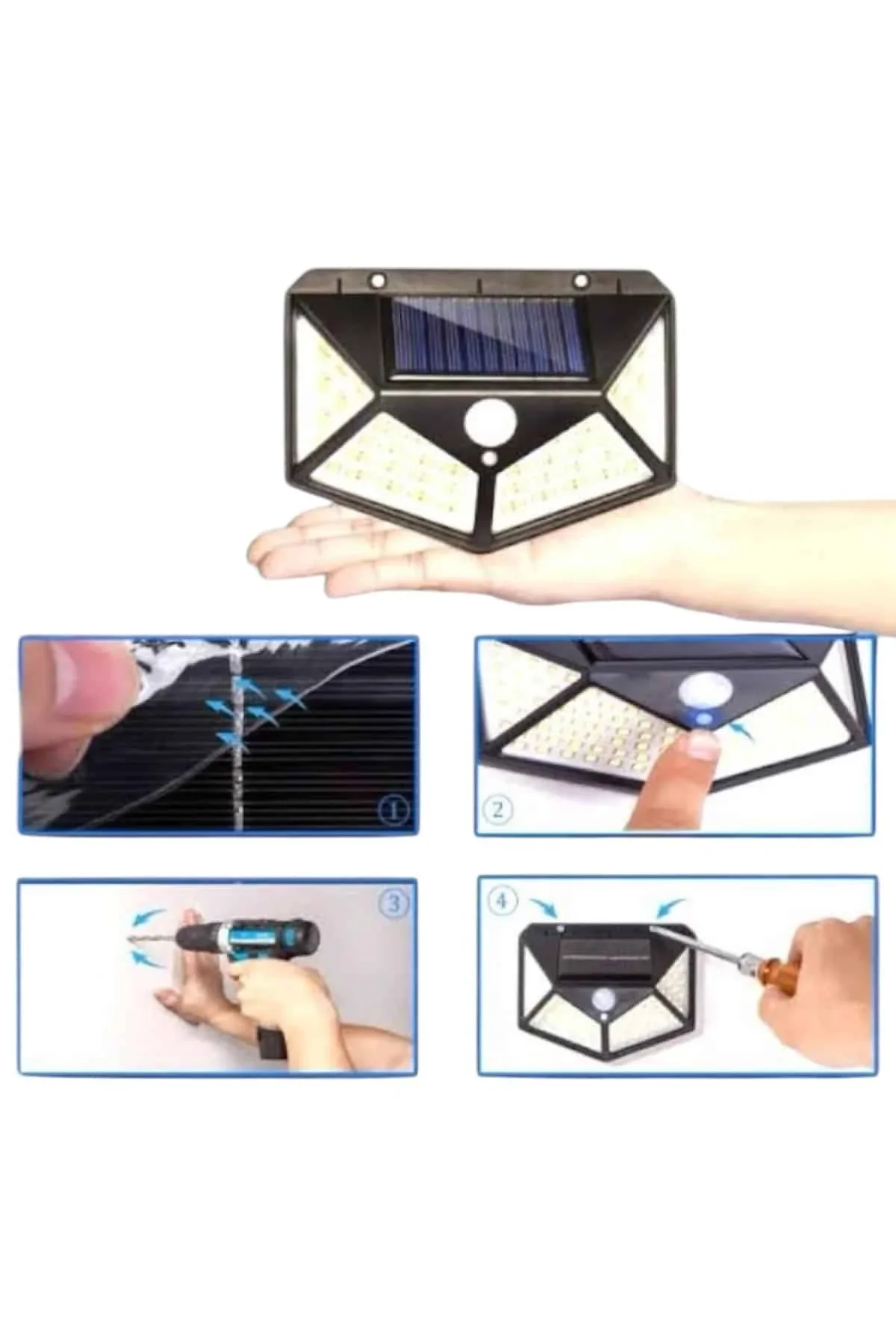 Bahçe Lambası Bahçe Aydınlatma Sensörlü Suya Dayanıklı 100 Led - Just Cheap Store Görsel 4