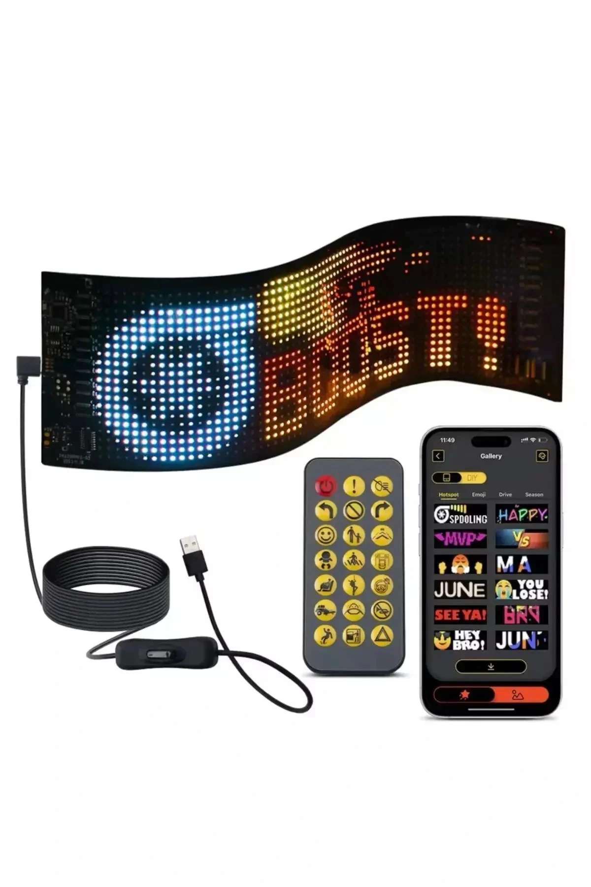 Led Ekran Matrix Panel Cama Yapışan En Büyük Boy 16x96 Led Sayısı Araba Yazısı 12cm-59.5cm - Just Cheap Store Görsel 3