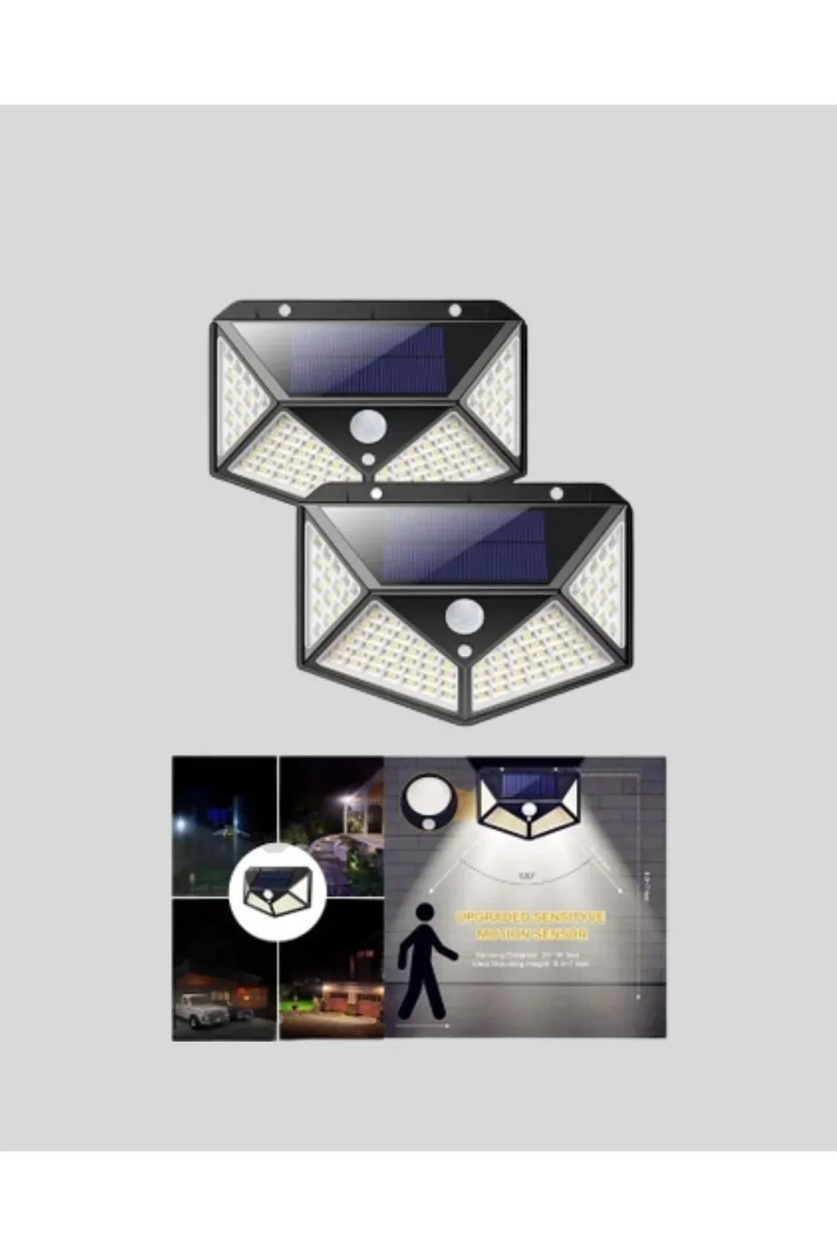 100 Led Solar Lamba Hareket Algılamalı Bahçe Duvar Dış Mekan Aydınlatma - Just Cheap Store Görsel 4
