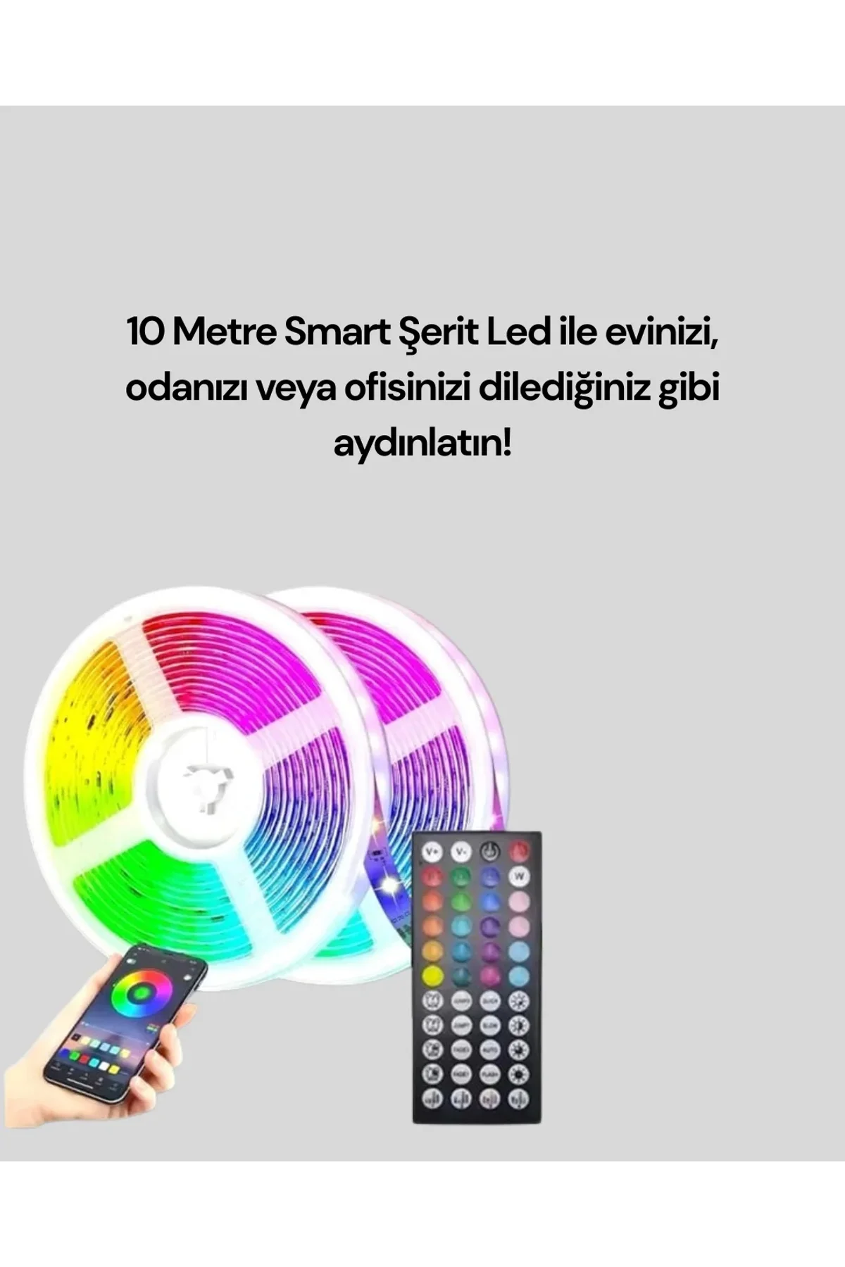 Sese Duyarlı 10m Smart Şerit Led Ios Android Kontrollü Rgb Işık - Just Cheap Store Görsel 3