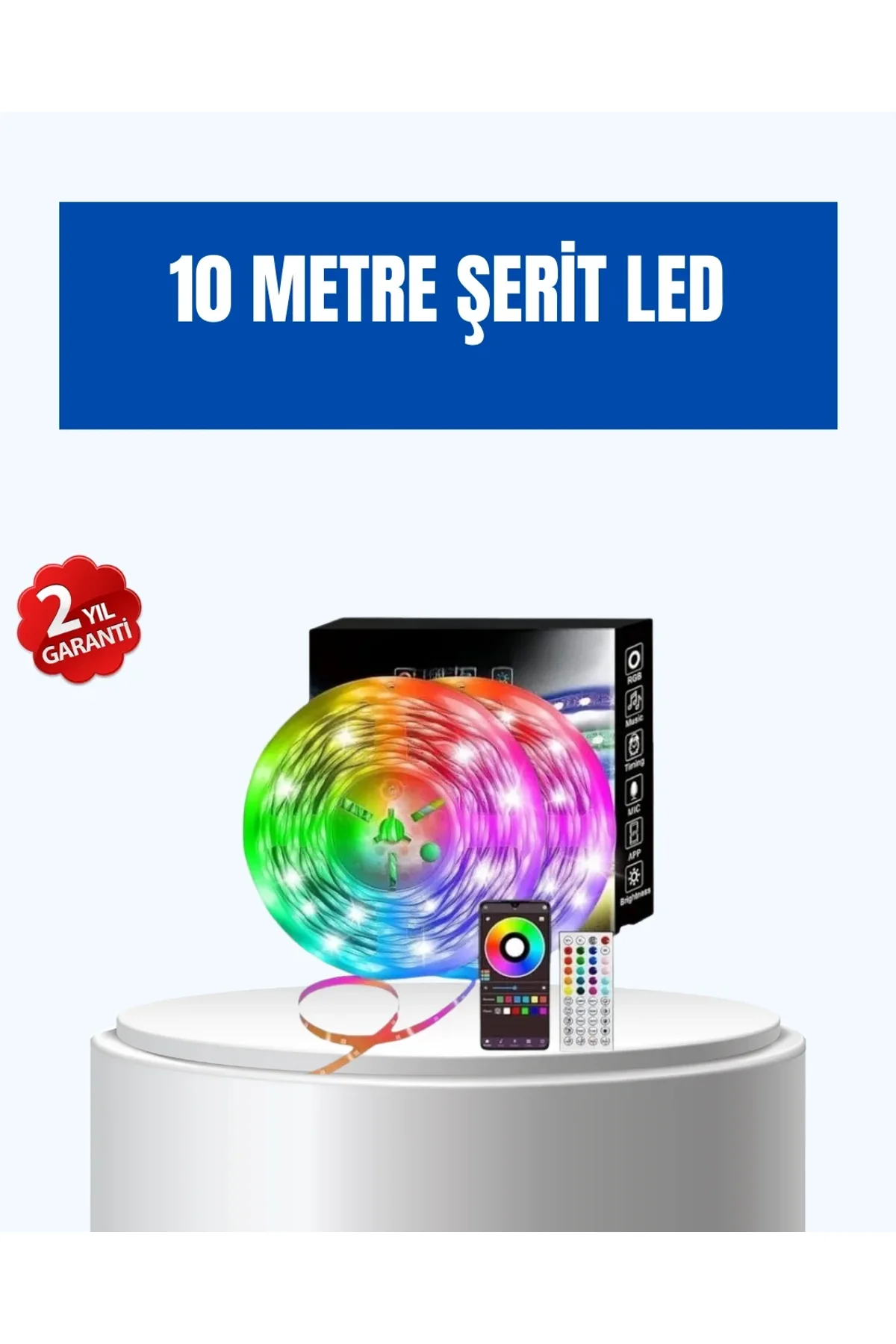 Sese Duyarlı 10m Smart Şerit Led Ios Android Kontrollü Rgb Işık - Just Cheap Store Görsel 2