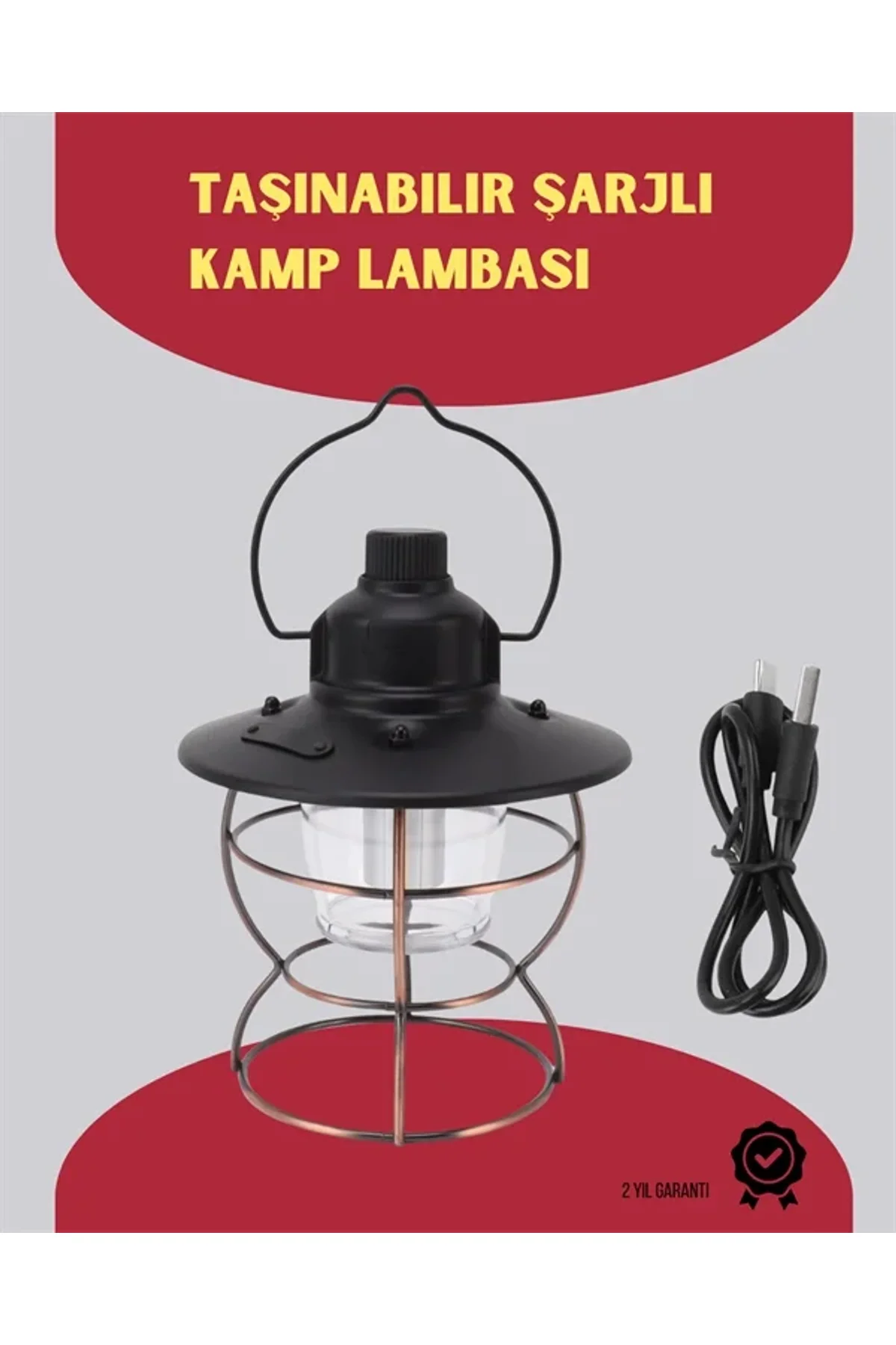 Usb Şarjlı Retro Led Kamp Feneri – 4 Işık Modu, Su Geçirmez, Taşınabilir - Just Cheap Store Görsel 2
