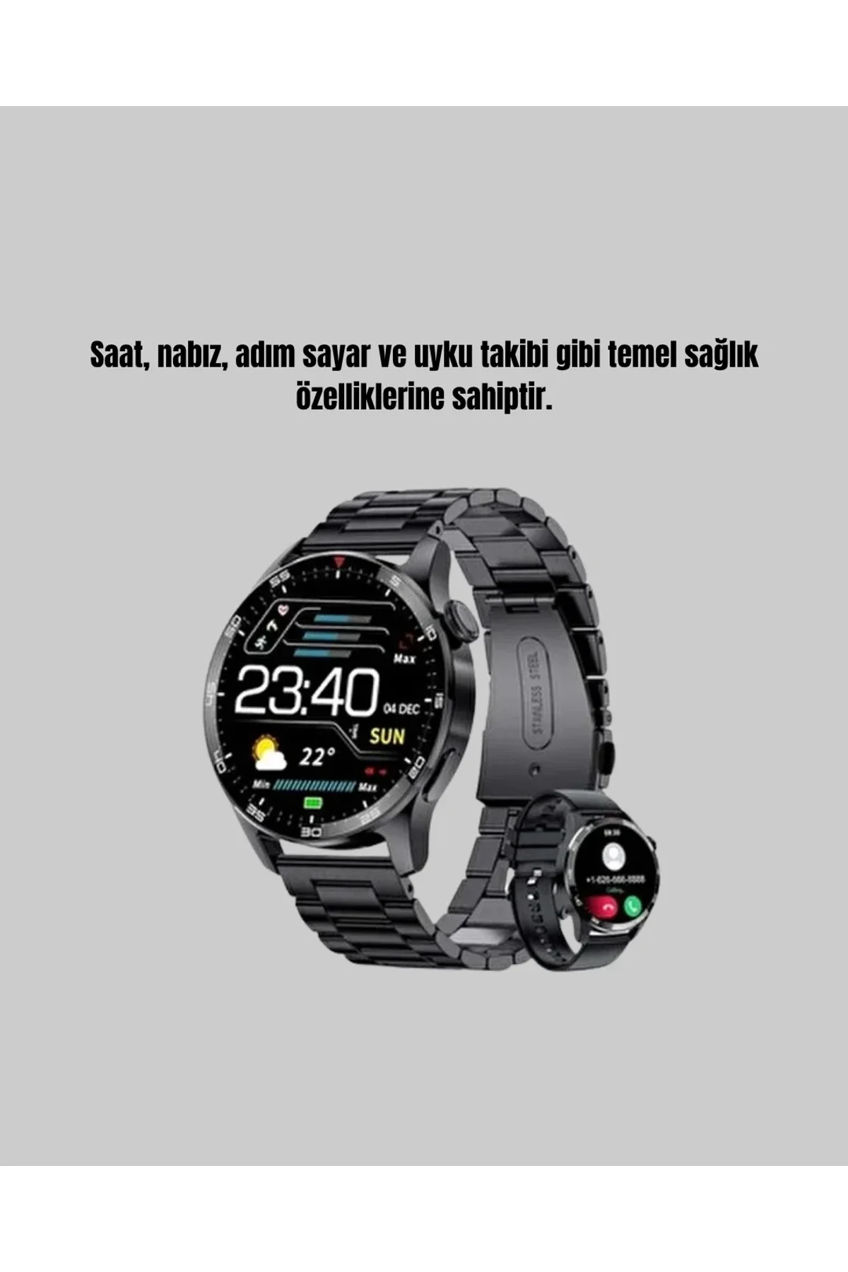 100mah Şarjlı Akıllı Saat – Mesaj Bildirimi, Müzik Kontrolü Ve Ergonomik Tasarım - Just Cheap Store Görsel 5
