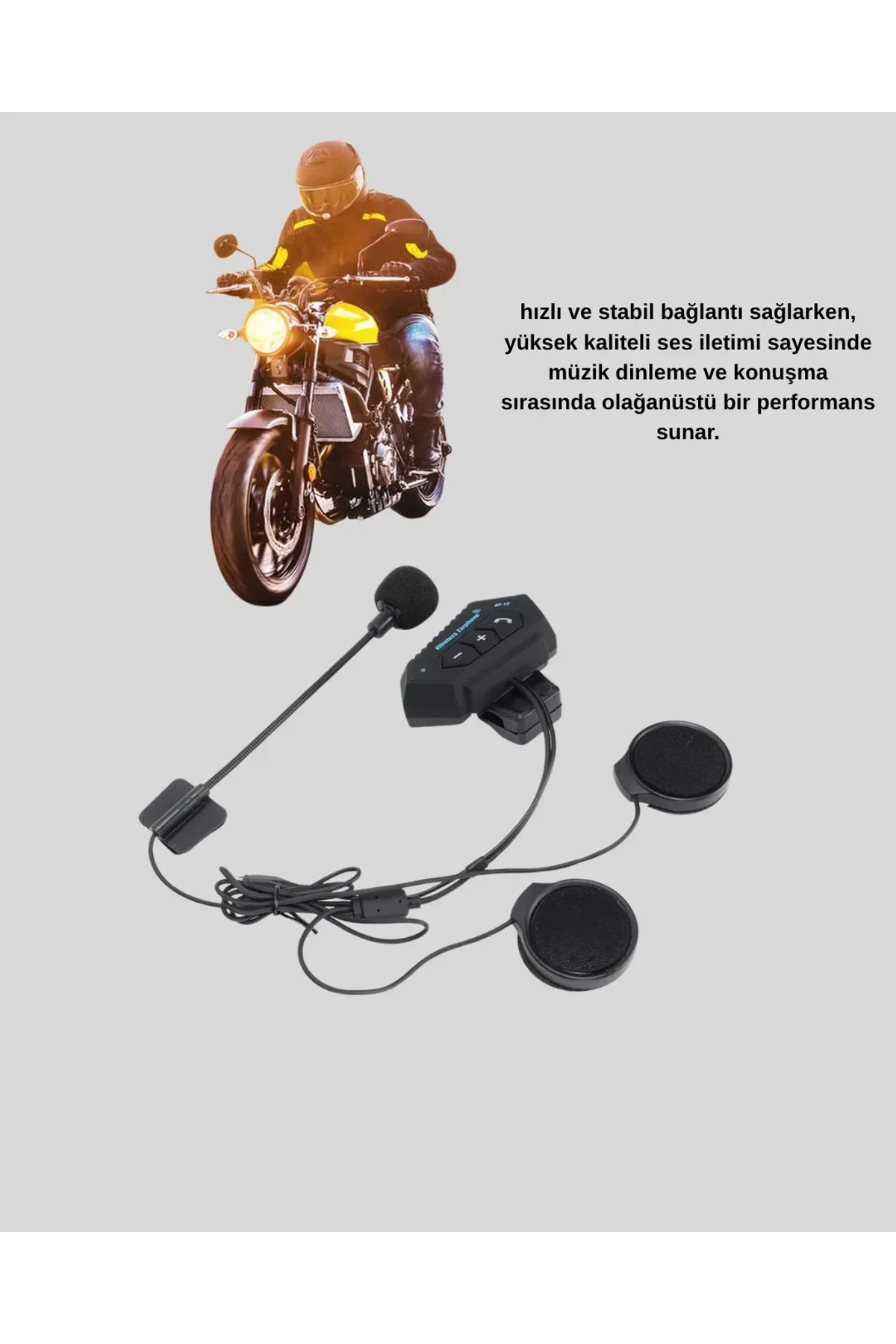 Motosiklet Kaskı İçin Bluetooth Kulaklık – Kablosuz, Mikrofonlu, Gürültü Azaltmalı Bt22 - Just Cheap Store Görsel 5