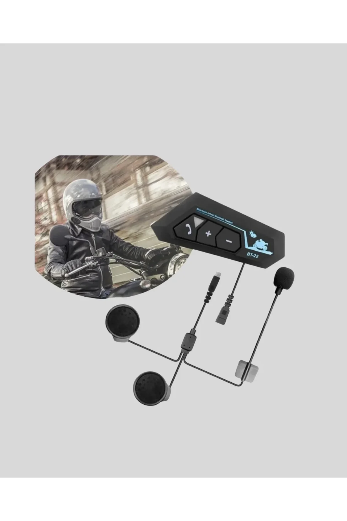 Motosiklet Kaskı İçin Bluetooth Kulaklık – Kablosuz, Mikrofonlu, Gürültü Azaltmalı Bt22 - Just Cheap Store Görsel 3