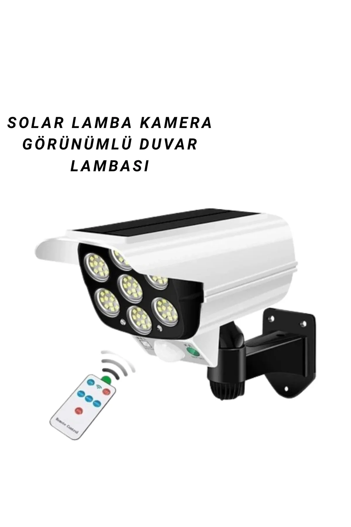 77 Led'li Güneş Enerjili Güvenlik Lambası Ve Kukla Kamera – Hareket Sensörlü, 2400mah Pilli - Just Cheap Store Görsel 2