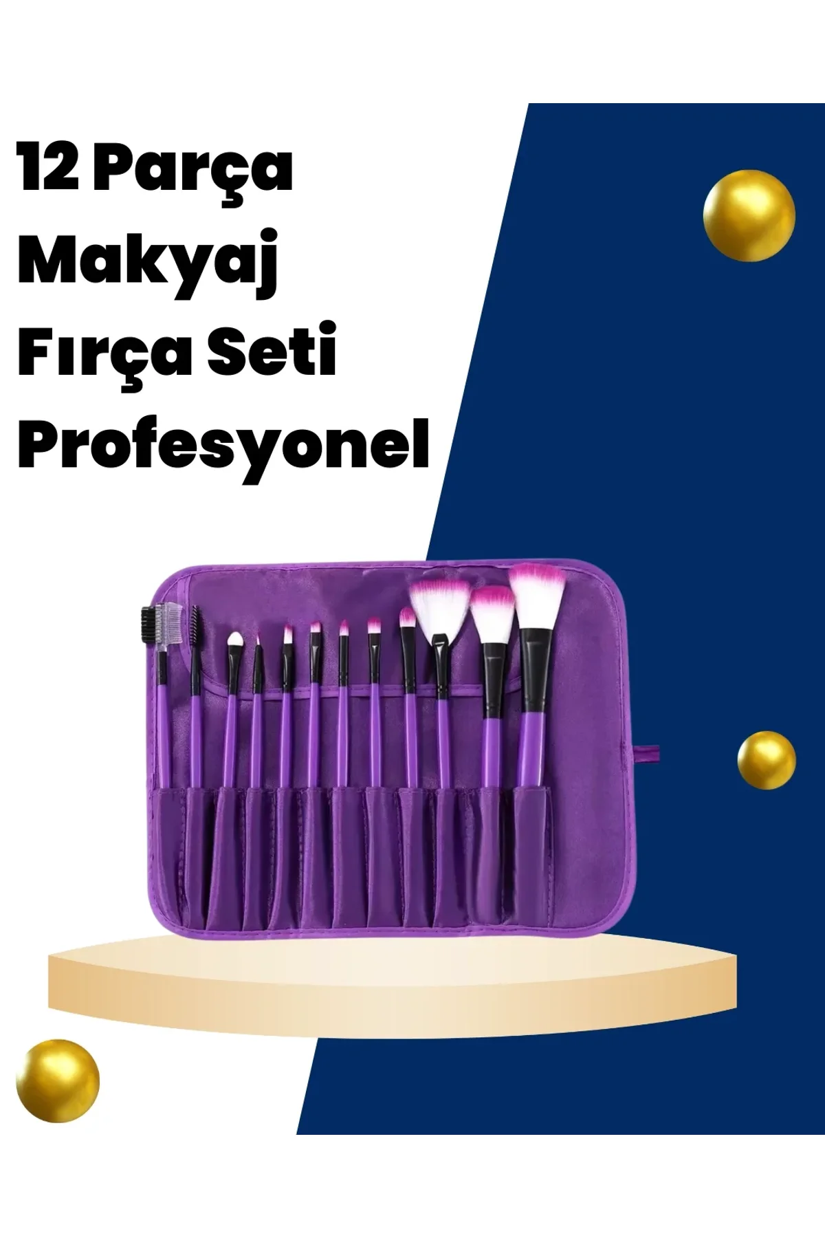 Profesyonel Makyaj Uygulamalarına Özel 12 Parça Kompakt Ve Hafif Makyaj Fırça Seti - Just Cheap Store Görsel 2