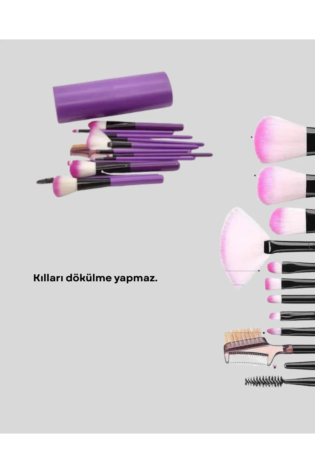 12 Parça Makyaj Fırça Seti – Profesyonel Ve Günlük Kullanıma Uygun - Just Cheap Store Görsel 5