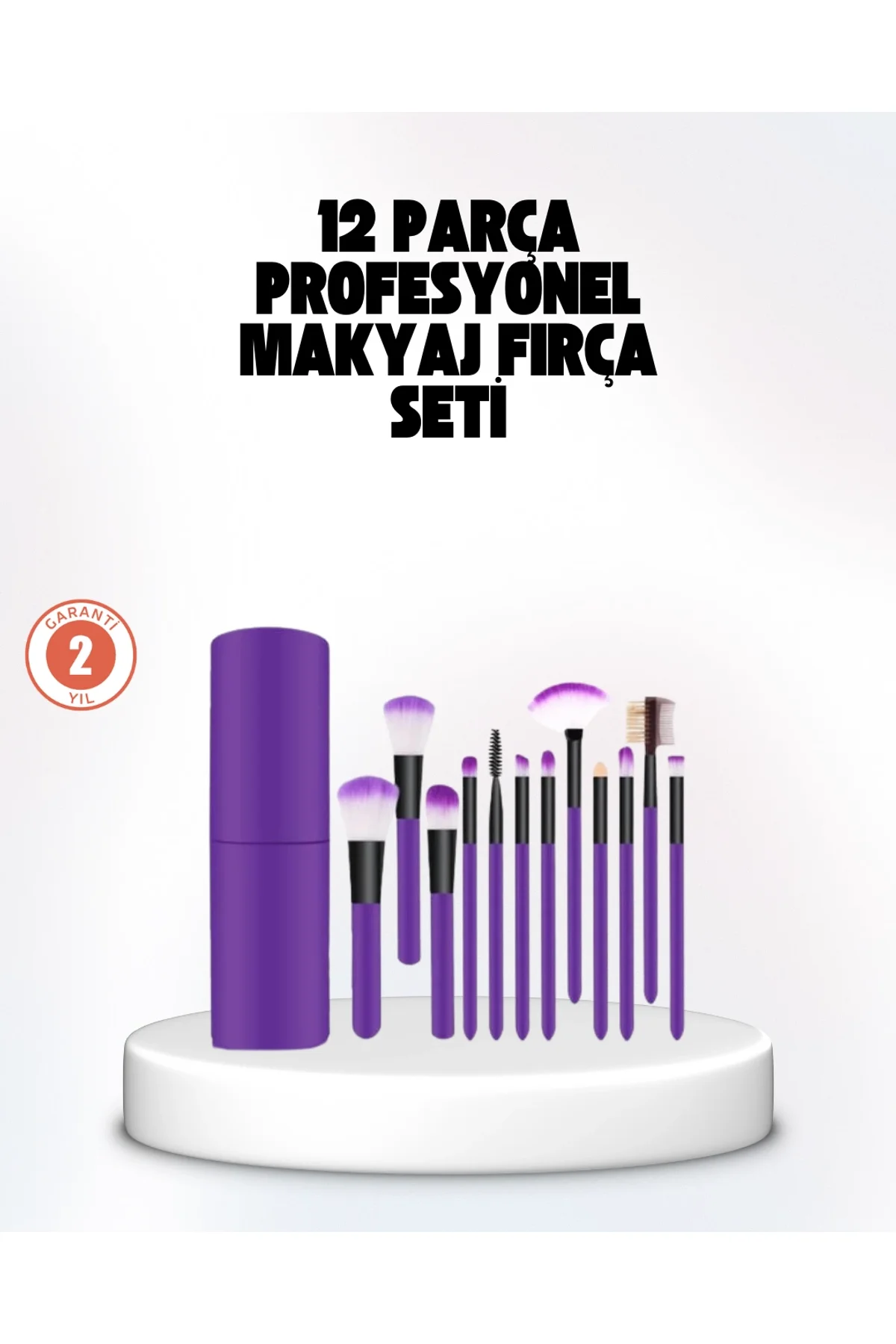 Kusursuz Makyaj İçin 12 Parça Profesyonel Fırça Seti Taşınabilir Kutu Hediyeli
