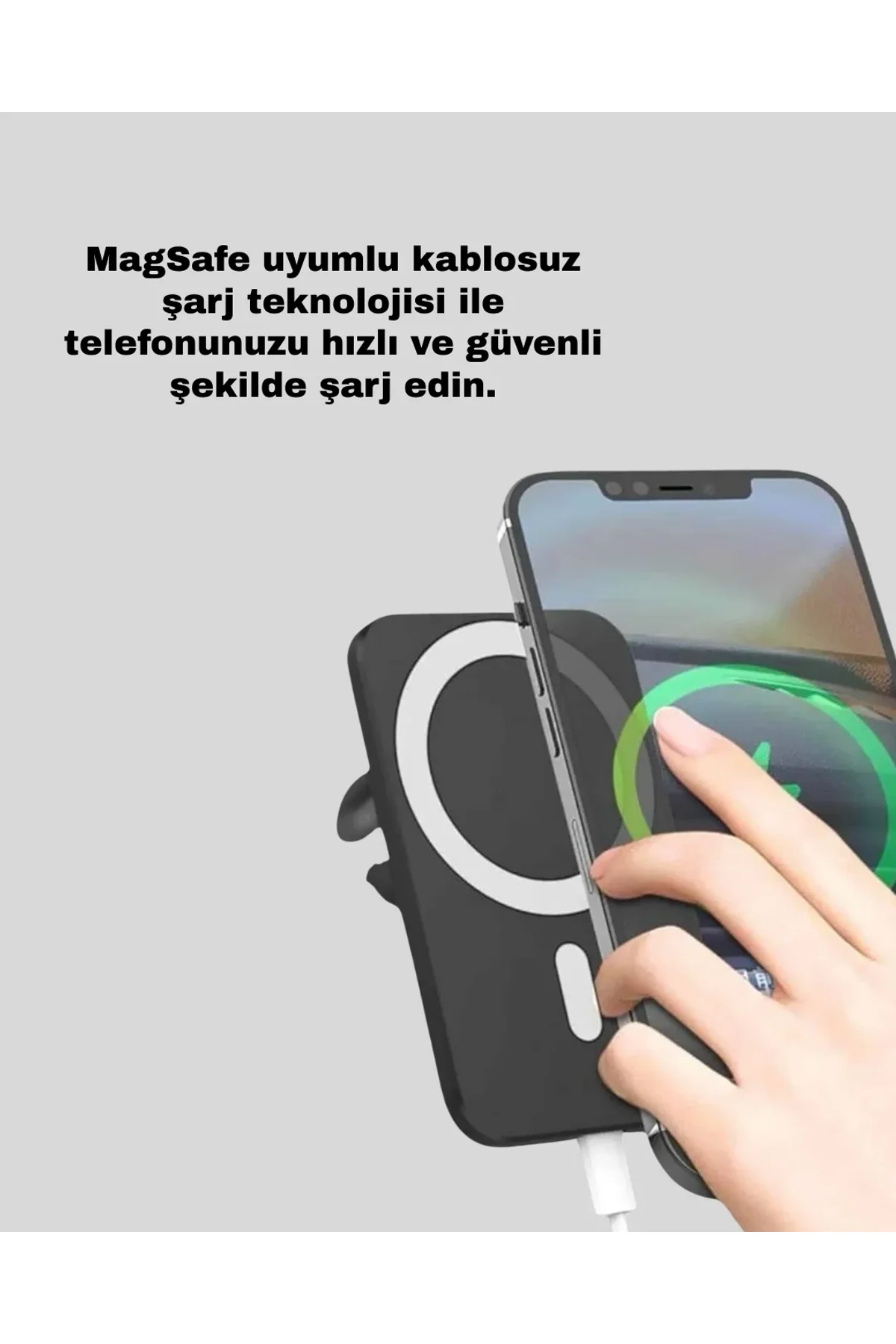 Akıllı Koruma Sistemli Magsafe Araç Tutucu İphone 12/13/14 Uyumlu - Just Cheap Store Görsel 3