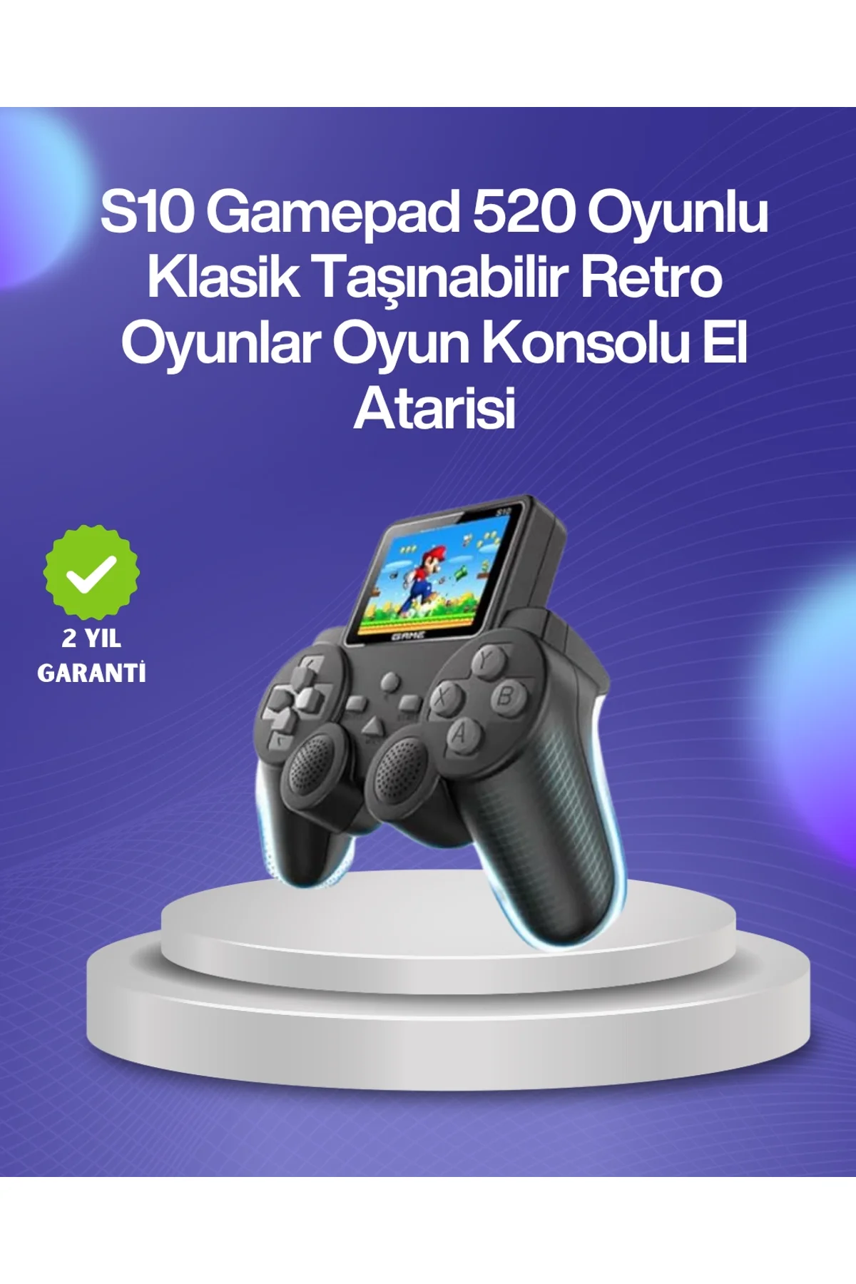 500 Oyunlu Nostaljik El Tipi Oyun Konsolu, Taşınabilir Şarjlı Cihaz, Renkli Ekran Ve Tv Destekli