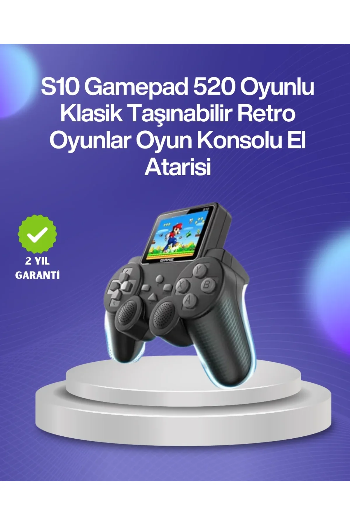 500 Oyunlu Nostaljik El Tipi Oyun Konsolu, Taşınabilir Şarjlı Cihaz, Renkli Ekran Ve Tv Destekli - Just Cheap Store Görsel 2