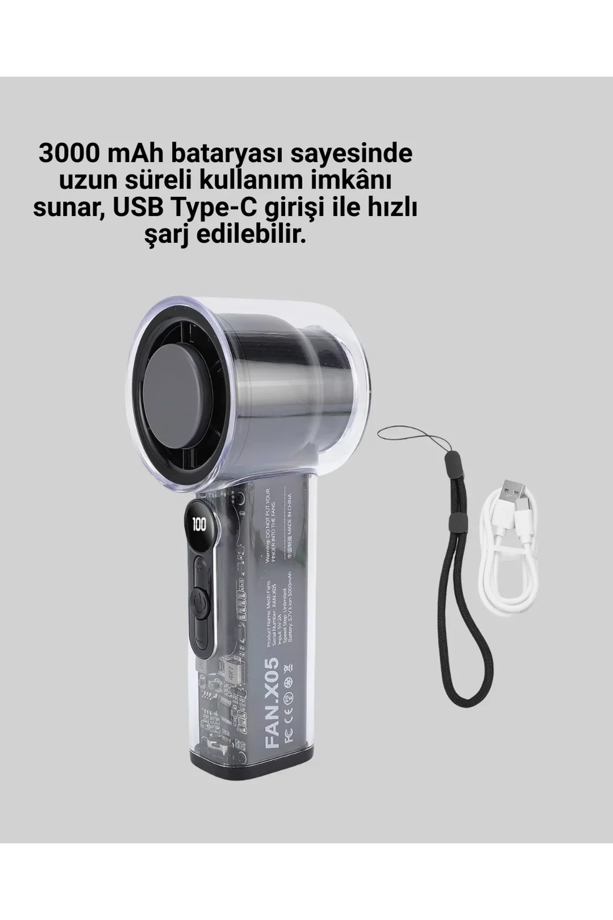 Sessiz Çalışan Taşınabilir Fan | Usb Şarjlı Ve Kompakt Tasarım - Just Cheap Store Görsel 3