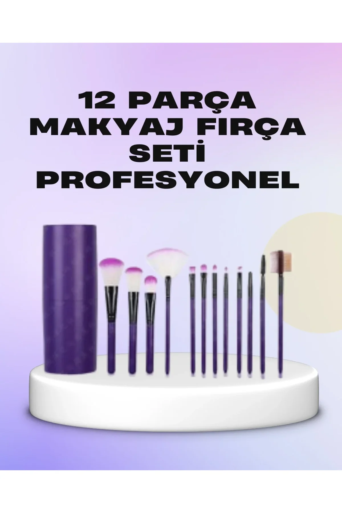 Ergonomik Saplı Fiber Kıllı 12'li Makyaj Fırça Takımı Göz Ve Ten Makyajı İçin Uygun - Just Cheap Store Görsel 2