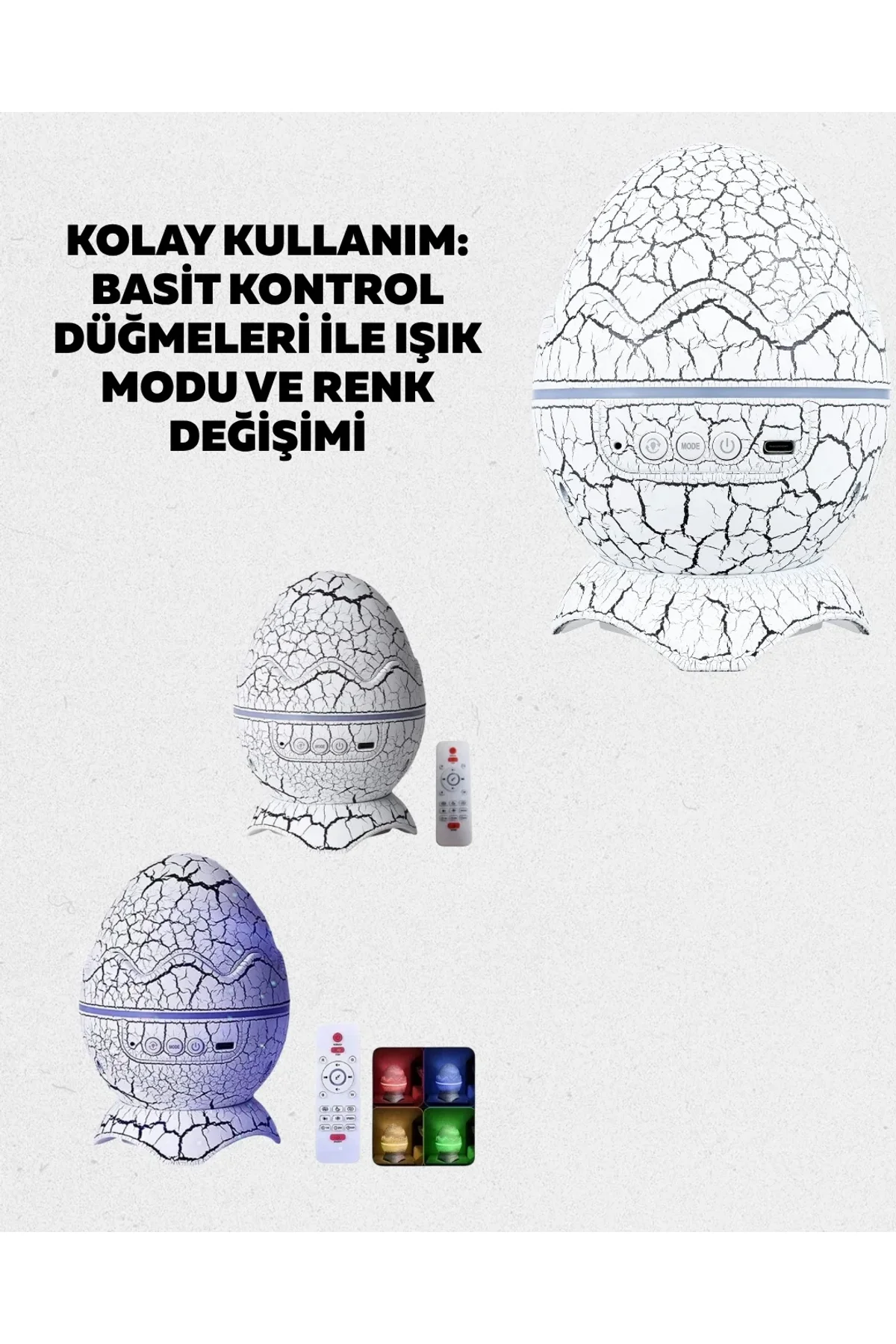 Bluetooth Bağlantılı Dinozor Yıldız Projektör Gece Lambası Ve Uyku Yardımcısı - Just Cheap Store Görsel 4