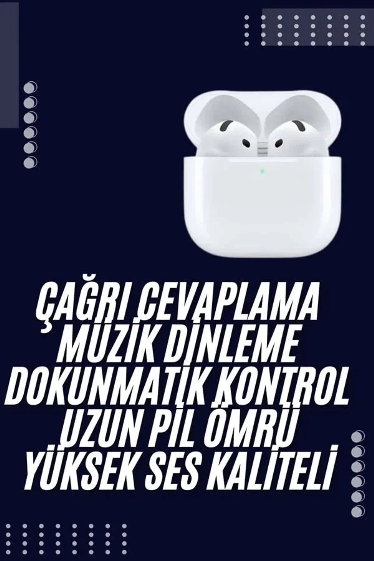Bluetooth Kulaklık Beyaz Çağrı Cevaplama Dokunmatik Kontrol Kablosuz - Just Cheap Store Görsel 2