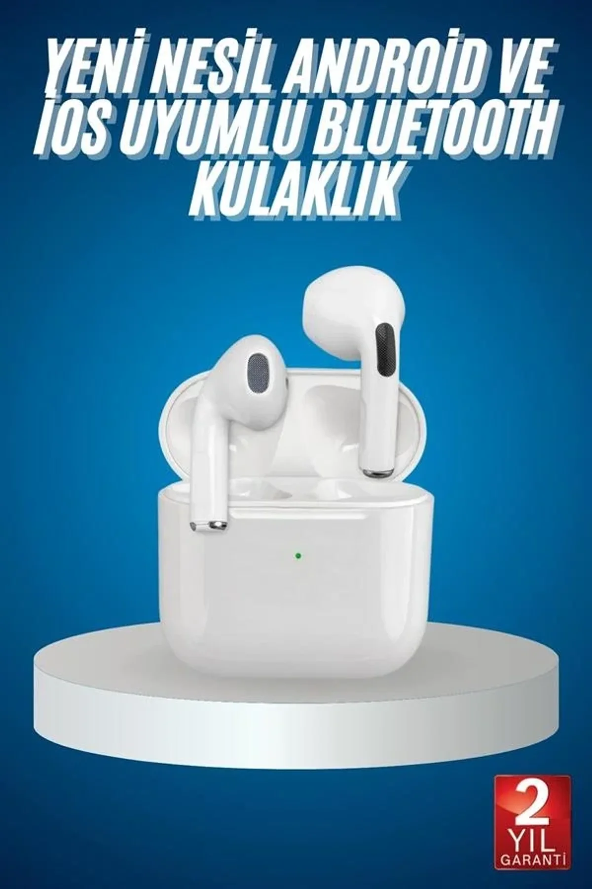 Bluetooth Kulaklık Beyaz Çağrı Cevaplama Dokunmatik Kontrol Kablosuz - Just Cheap Store Görsel 3