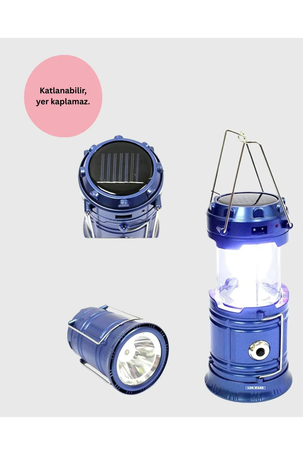Güneş Enerjili Katlanabilir Kamp Feneri – Usb Şarjlı, Hafif Ve Çok Fonksiyonlu - Just Cheap Store Görsel 3