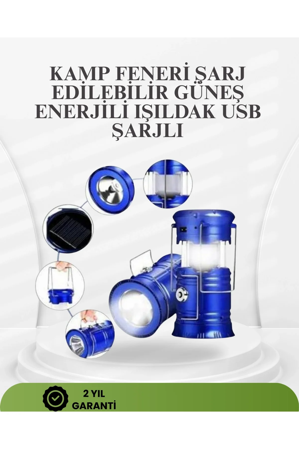Güneş Enerjili Katlanabilir Kızaklı Kamp Feneri – Usb Şarjlı, Çok Yönlü Ve Dayanıklı Tasarım