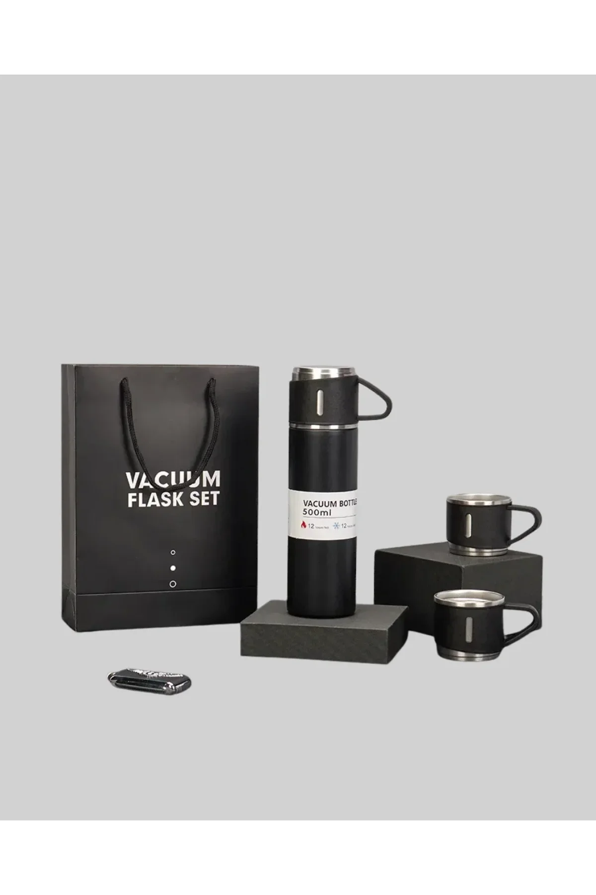 304 Çelik Termos Seti | 2 Bardaklı, 500 Ml, Uzun Süre Isı Koruma - Just Cheap Store Görsel 4
