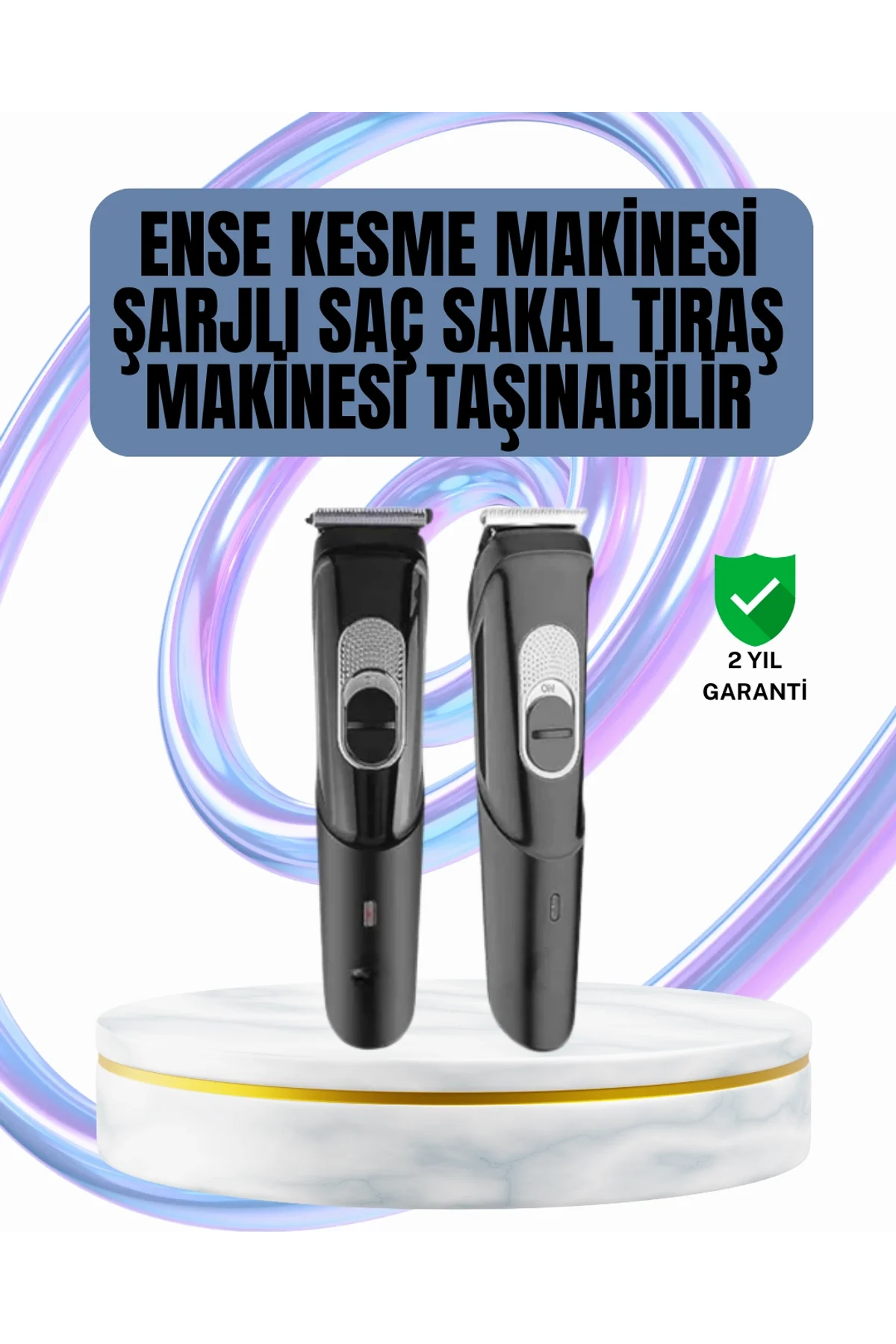 Ergonomik Tasarımlı, 3 Taraklı Profesyonel Şarjlı Saç Sakal Tıraş Makinesi