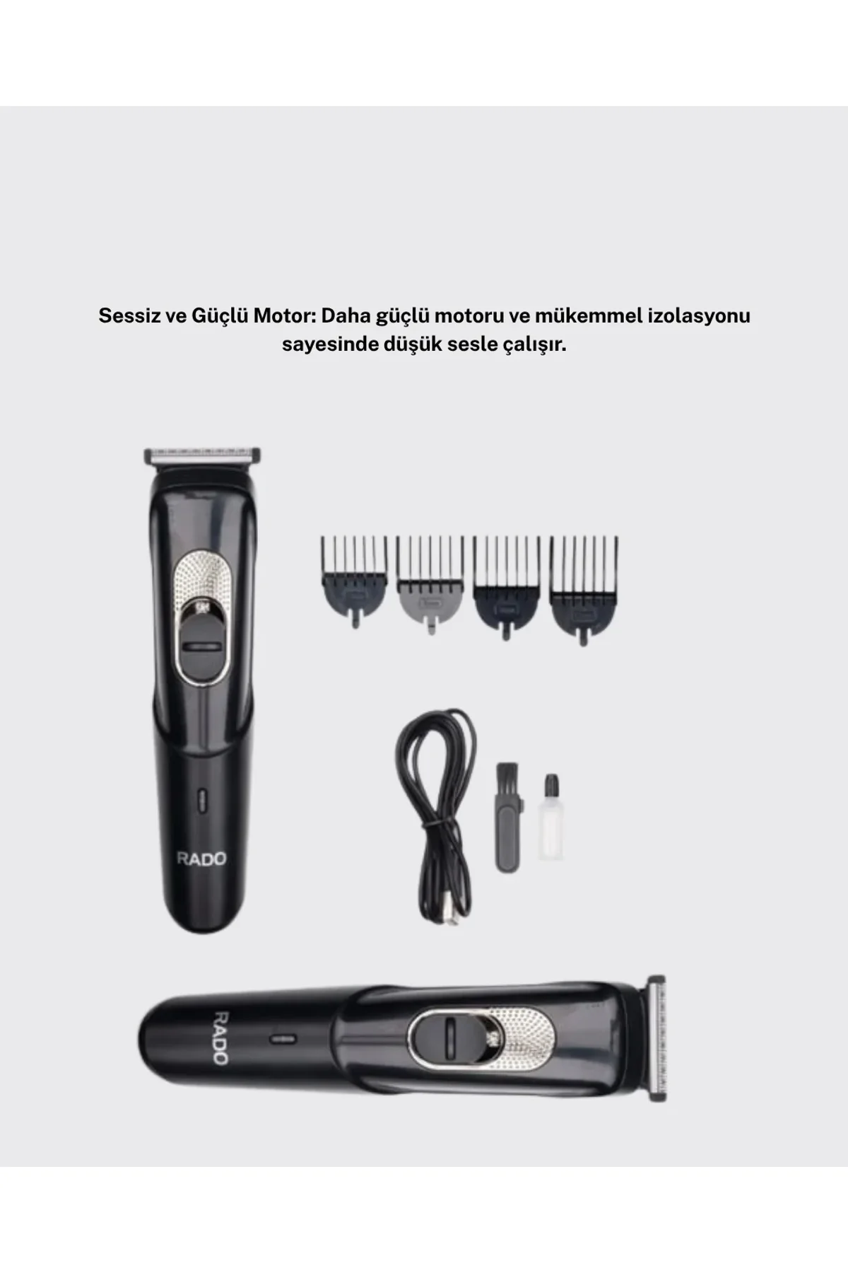 Paslanmaz Bıçaklı, Şarjlı Ve Sessiz Saç Sakal Kesme Makinesi – Ev Kullanımı İçin İdeal - Just Cheap Store Görsel 3