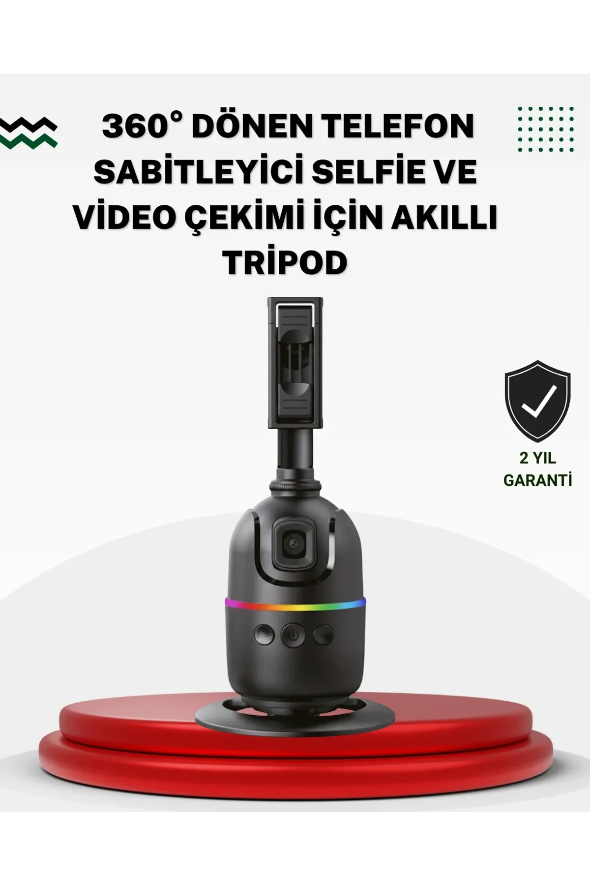 Sosyal Medya İçerikleri İçin Otomatik Yüz Takipli 360° Döner Gimbal Stand - Just Cheap Store Görsel 2