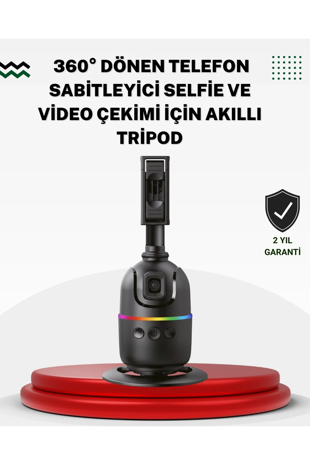 Sosyal Medya İçerikleri İçin Otomatik Yüz Takipli 360° Döner Gimbal Stand
