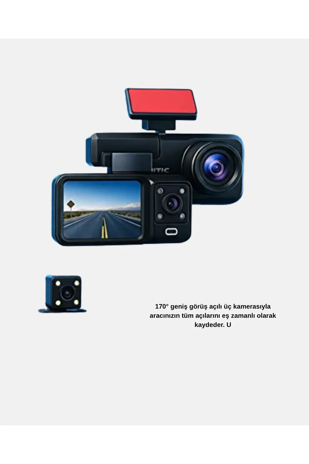 Üç Kameralı Dash Cam 170° Geniş Açılı Full Hd Gece Görüşlü - Just Cheap Store Görsel 5