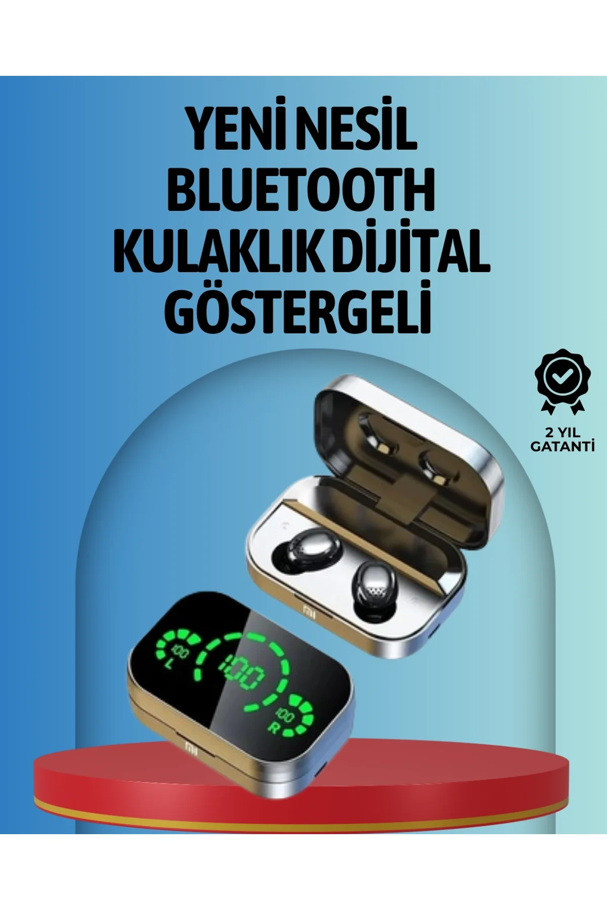 Akıllı Dijital Ekranlı Tws Kulaklık – Uzun Pil Ömrü, Stabil Bağlantı