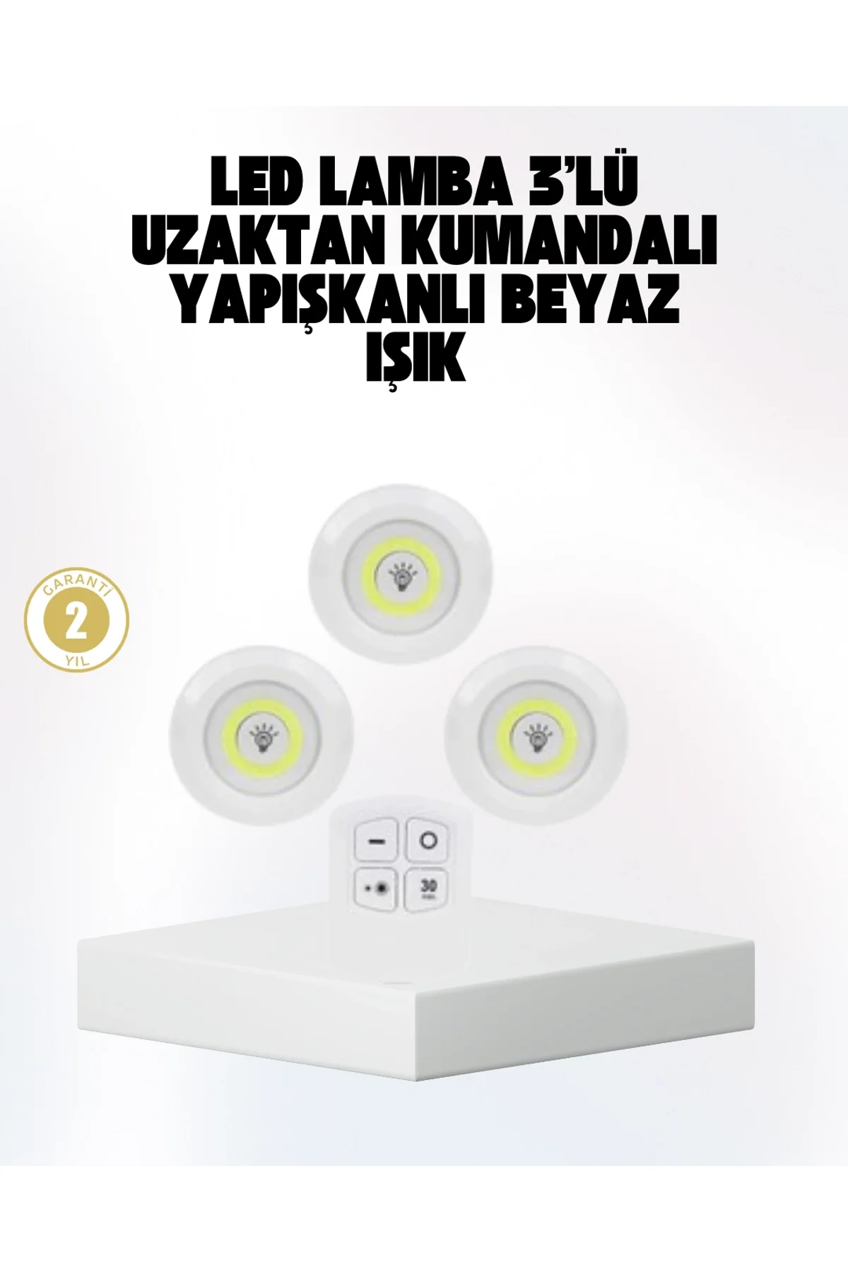 Kablosuz Gün Işığı 3’lü Led Spot Lamba Kumandalı