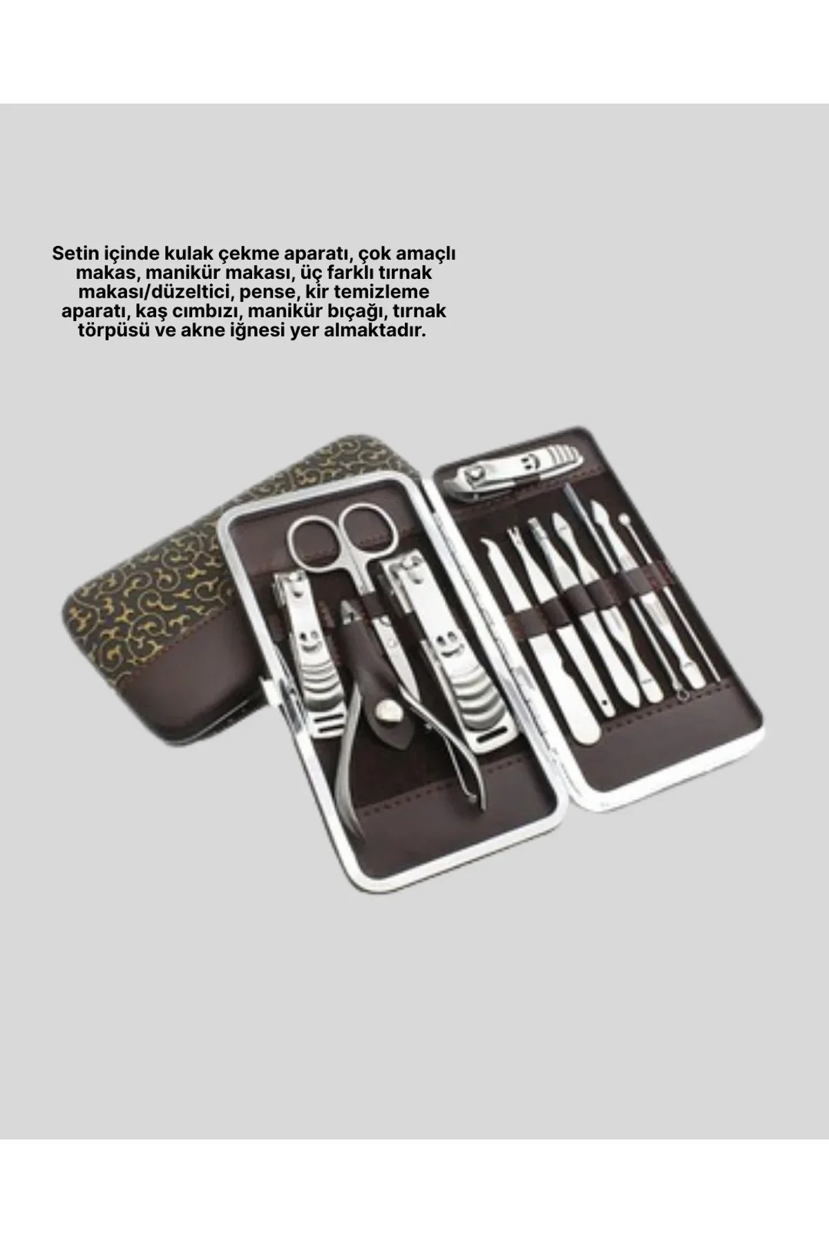 12 Parçalık Özel Deri Çantalı Kişisel Bakım Seti - Just Cheap Store Görsel 5