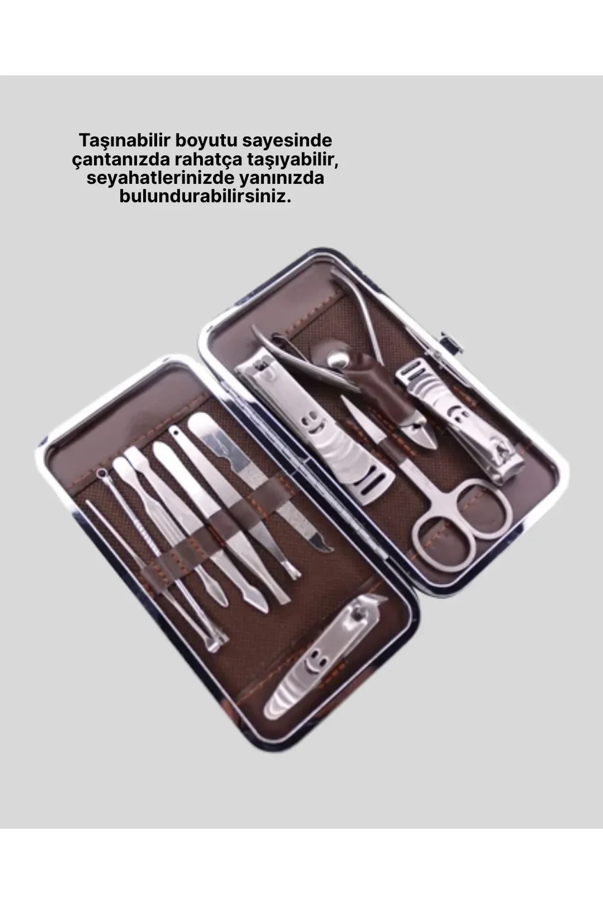 12 Parçalık Özel Deri Çantalı Kişisel Bakım Seti - Just Cheap Store Görsel 4