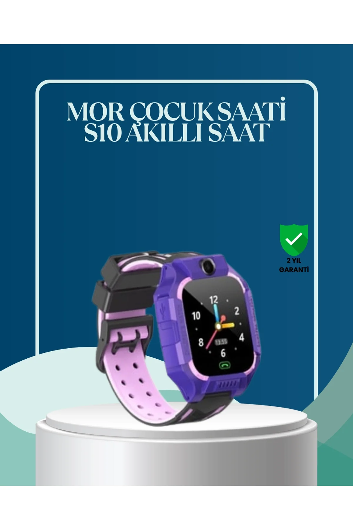 S10 Mor Çocuk Takip Saati Elektronik Bariyer Ve Sesli Mesaj Destekli