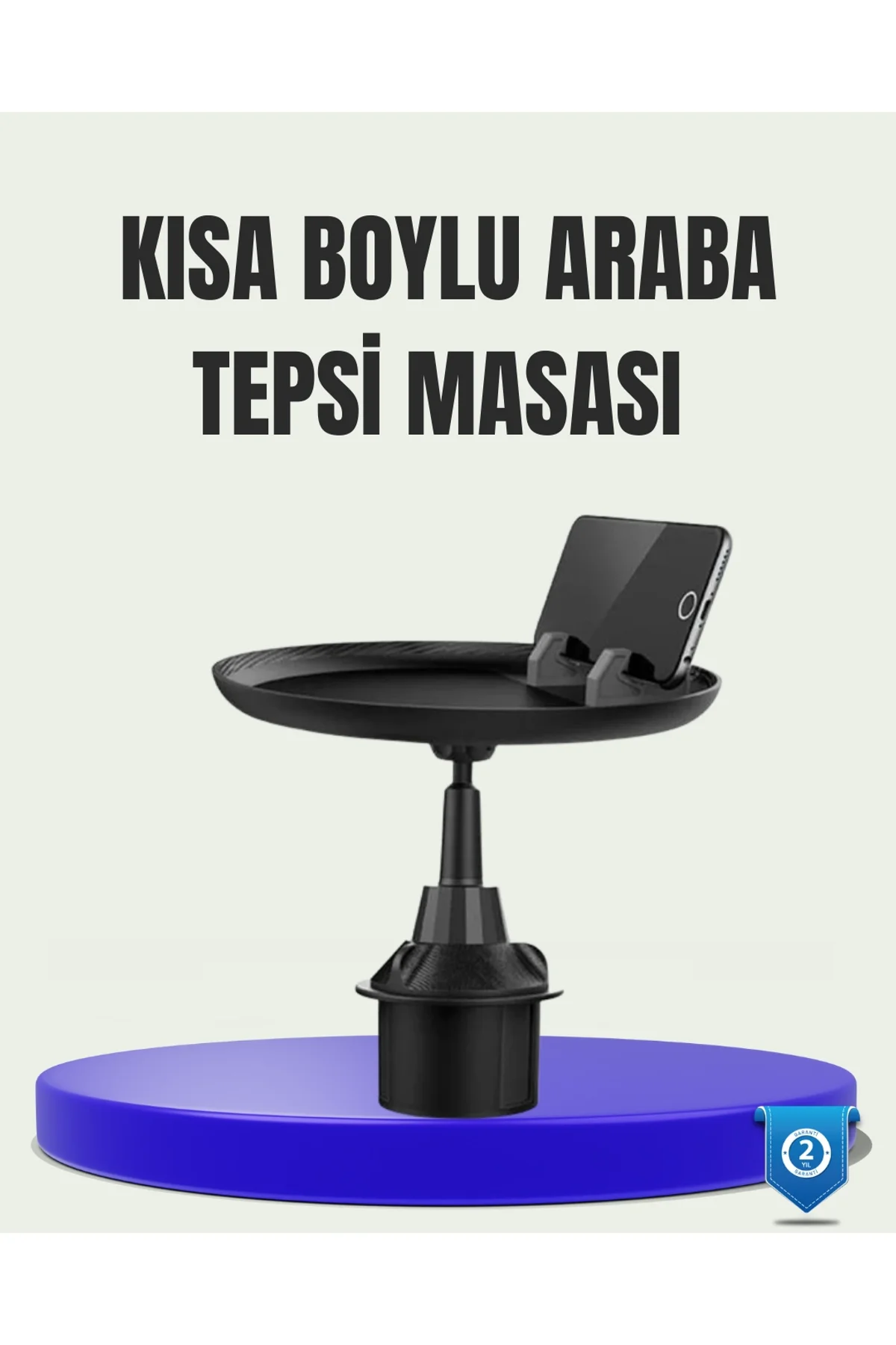 360° Döner Araç Bardaklık Tepsisi Geniş Yemek Alanlı Telefon Standlı