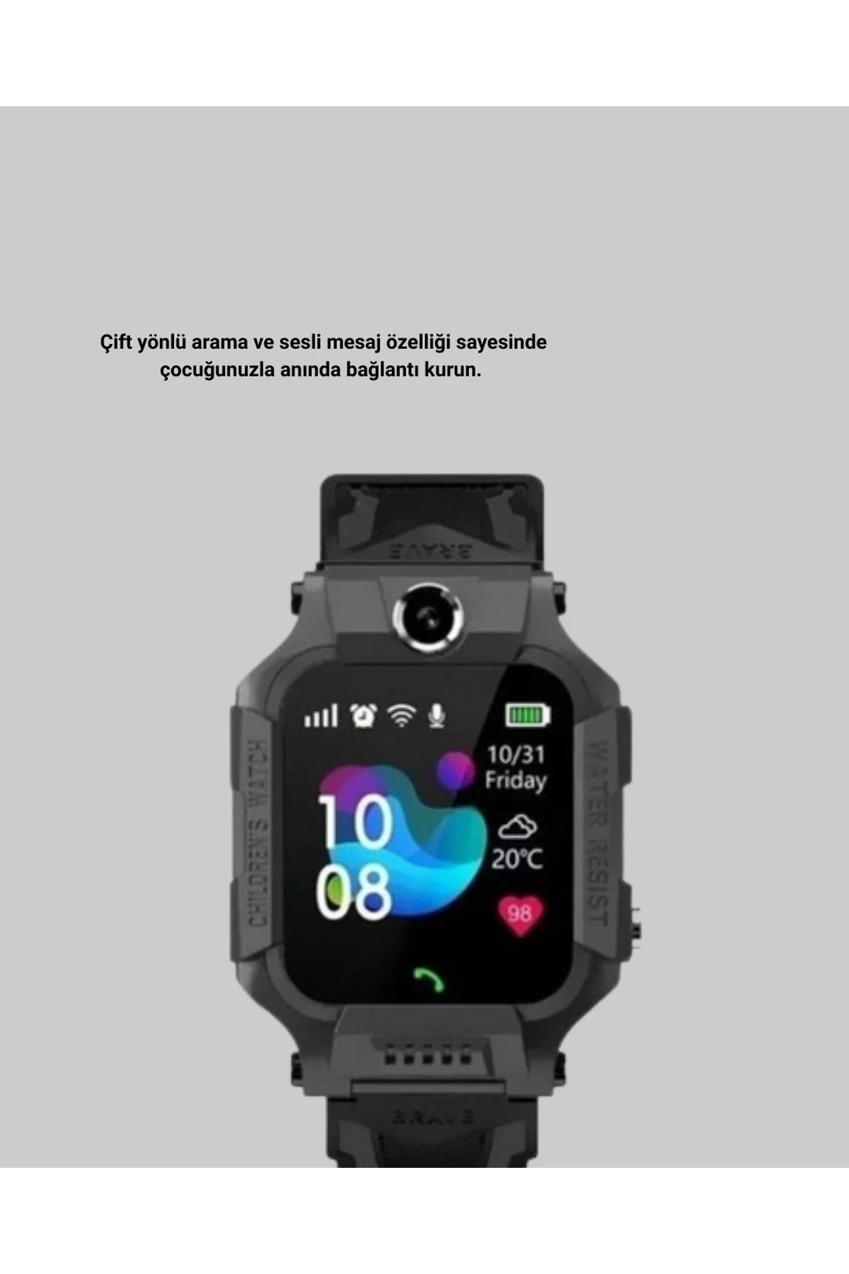 S10 Siyah Çocuk Takip Saati Güvenli Alan Uyarısı Ve Sesli Mesaj - Just Cheap Store Görsel 3