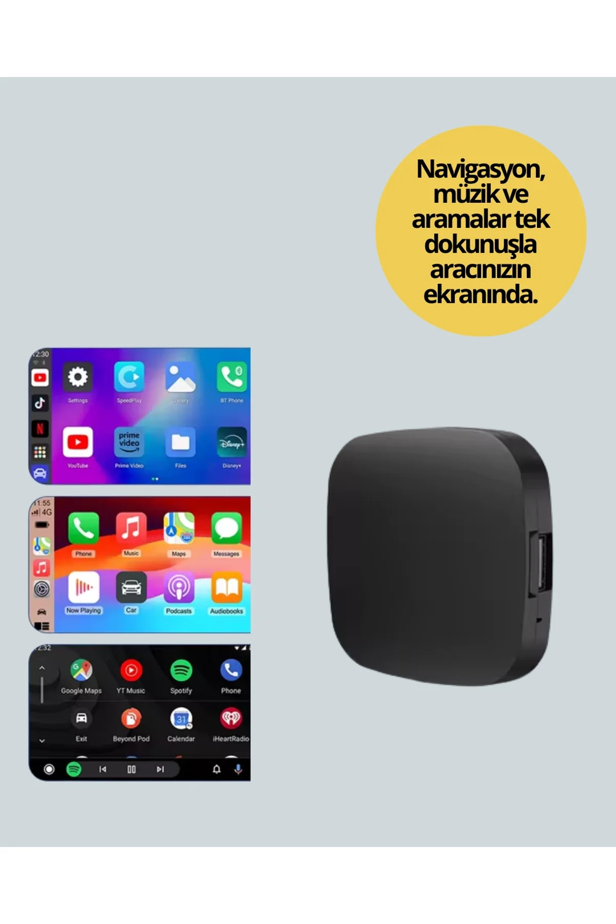 Kablosuz Carplay Ve Android Auto Dönüştürücü Adaptör - Just Cheap Store Görsel 3