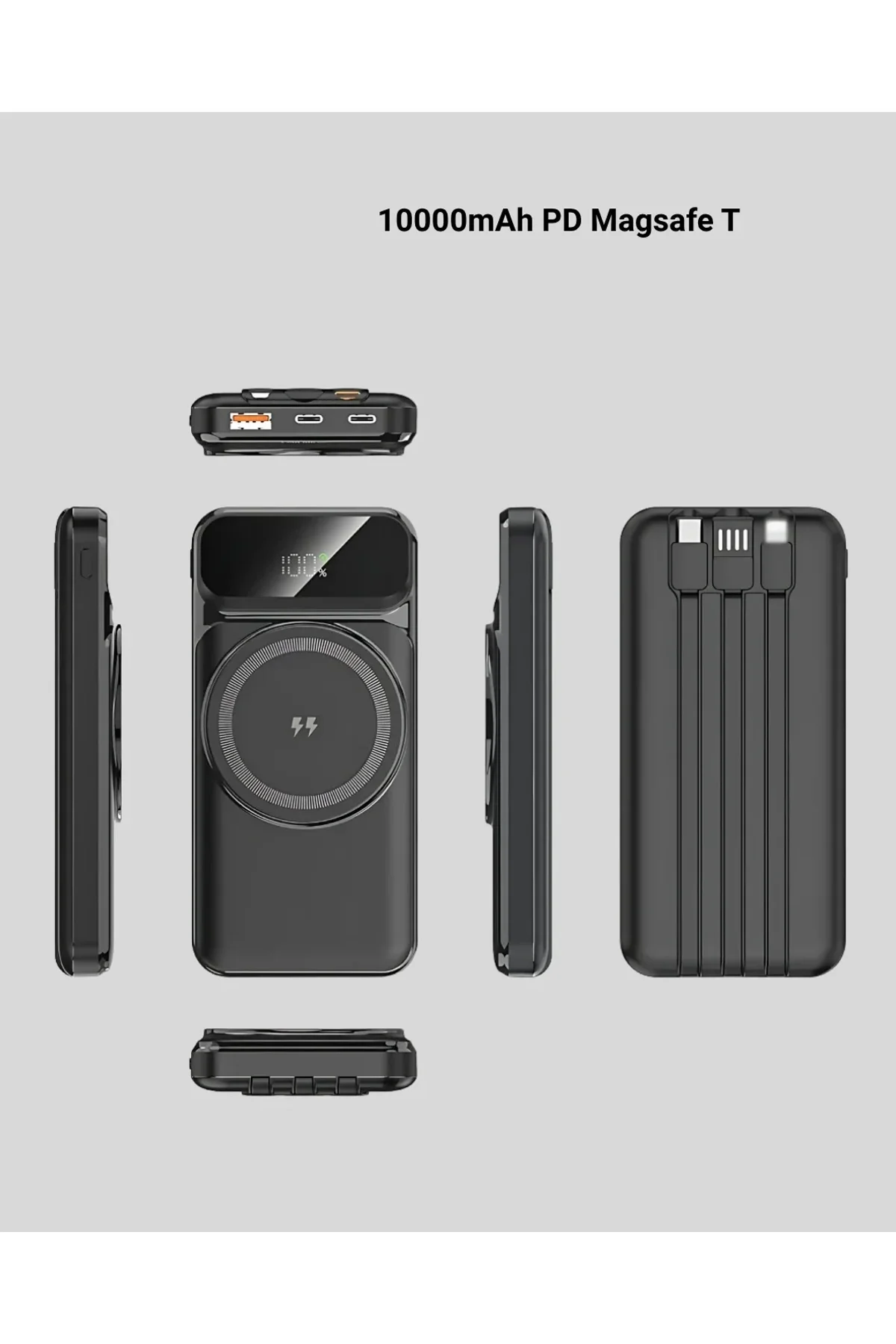 10000 Mah Kablosuz Powerbank – 15w Hızlı Şarj, Type-c Çoklu Çıkışlı - Just Cheap Store Görsel 3
