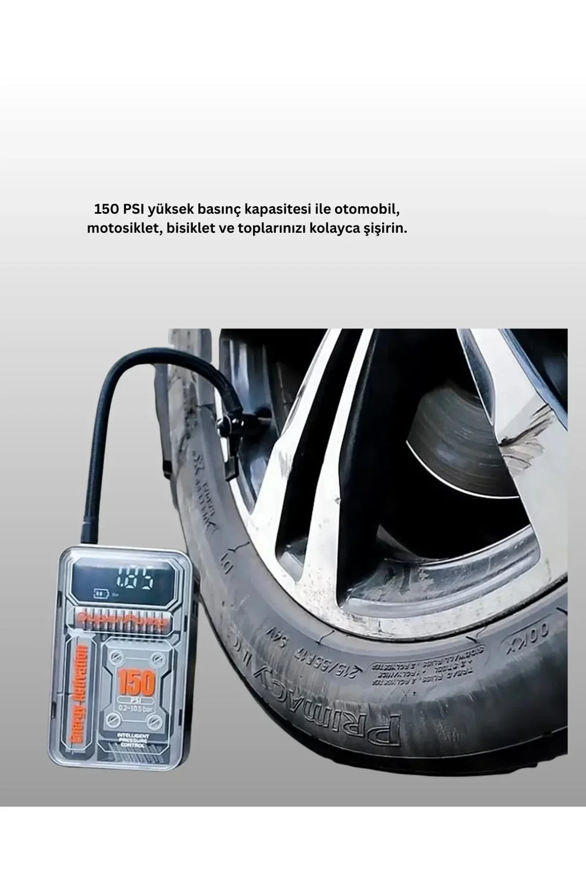 Çok Fonksiyonlu Araç, Bisiklet, Top Uyumlu Elektrikli Hava Pompası - Just Cheap Store Görsel 4