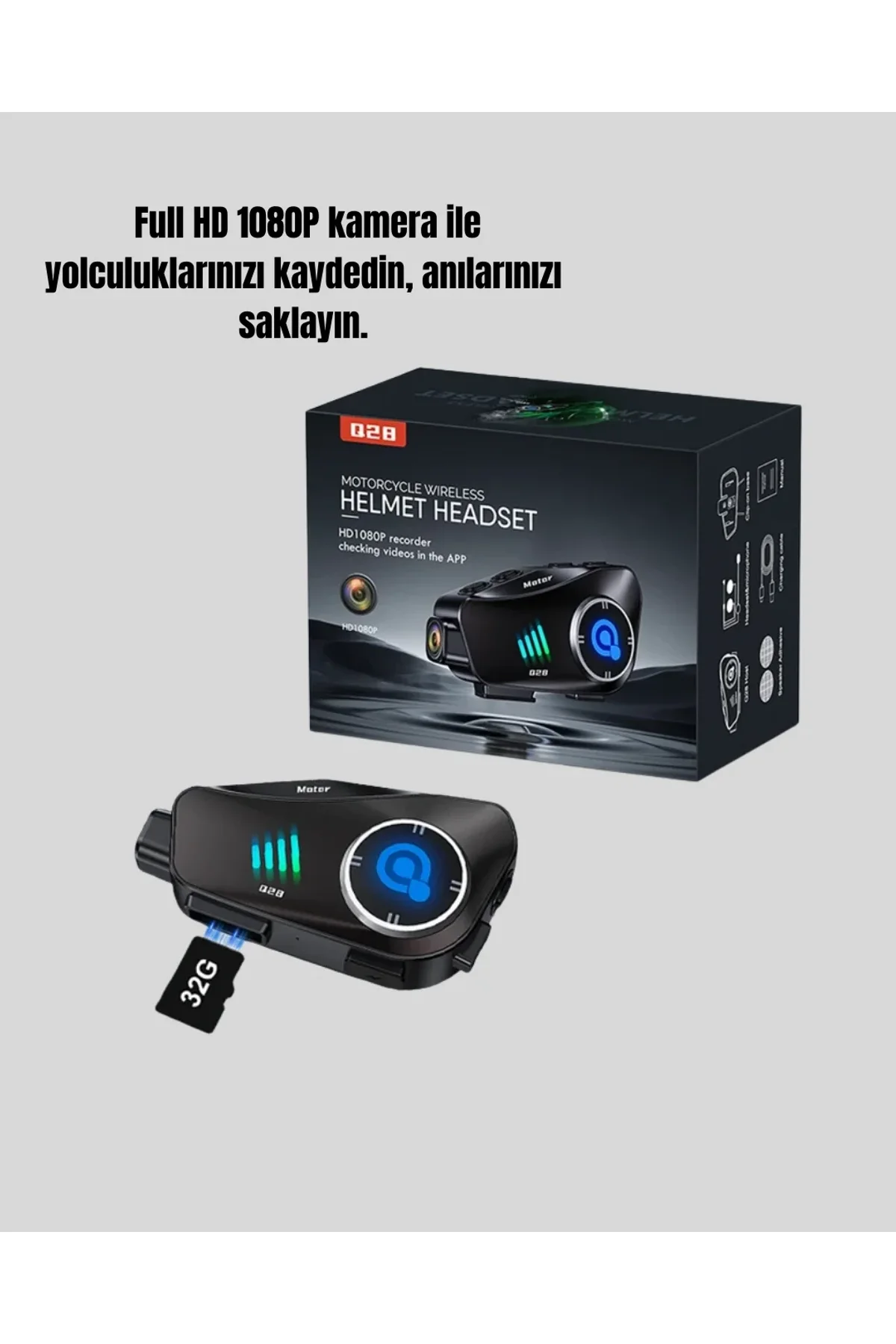 Q28 Kask Kulaklık 1080p Hd Kamera – Bluetooth 5.3, Su Geçirmez, Gürültü Azaltma - Just Cheap Store Görsel 4