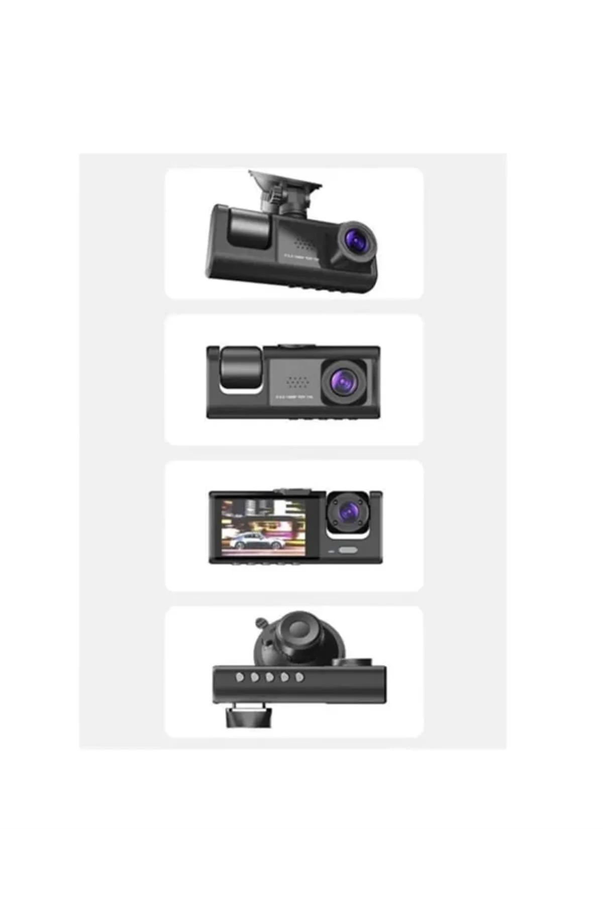 2.0” Lcd Ekranlı, Döngüsel Kayıt Özellikli Üç Kameralı Oto Kamera - Just Cheap Store Görsel 3