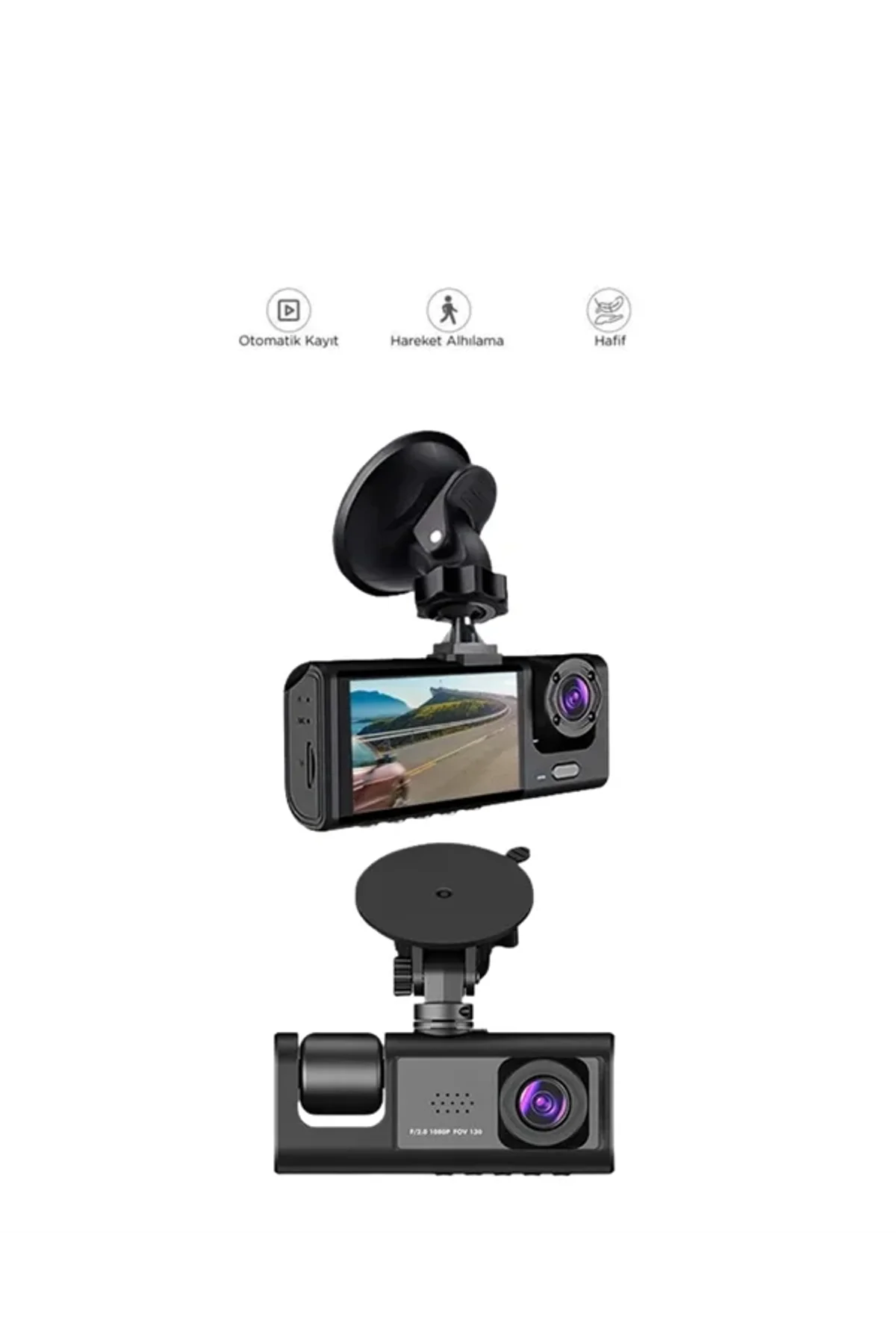 2.0” Lcd Ekranlı, Döngüsel Kayıt Özellikli Üç Kameralı Oto Kamera - Just Cheap Store Görsel 5
